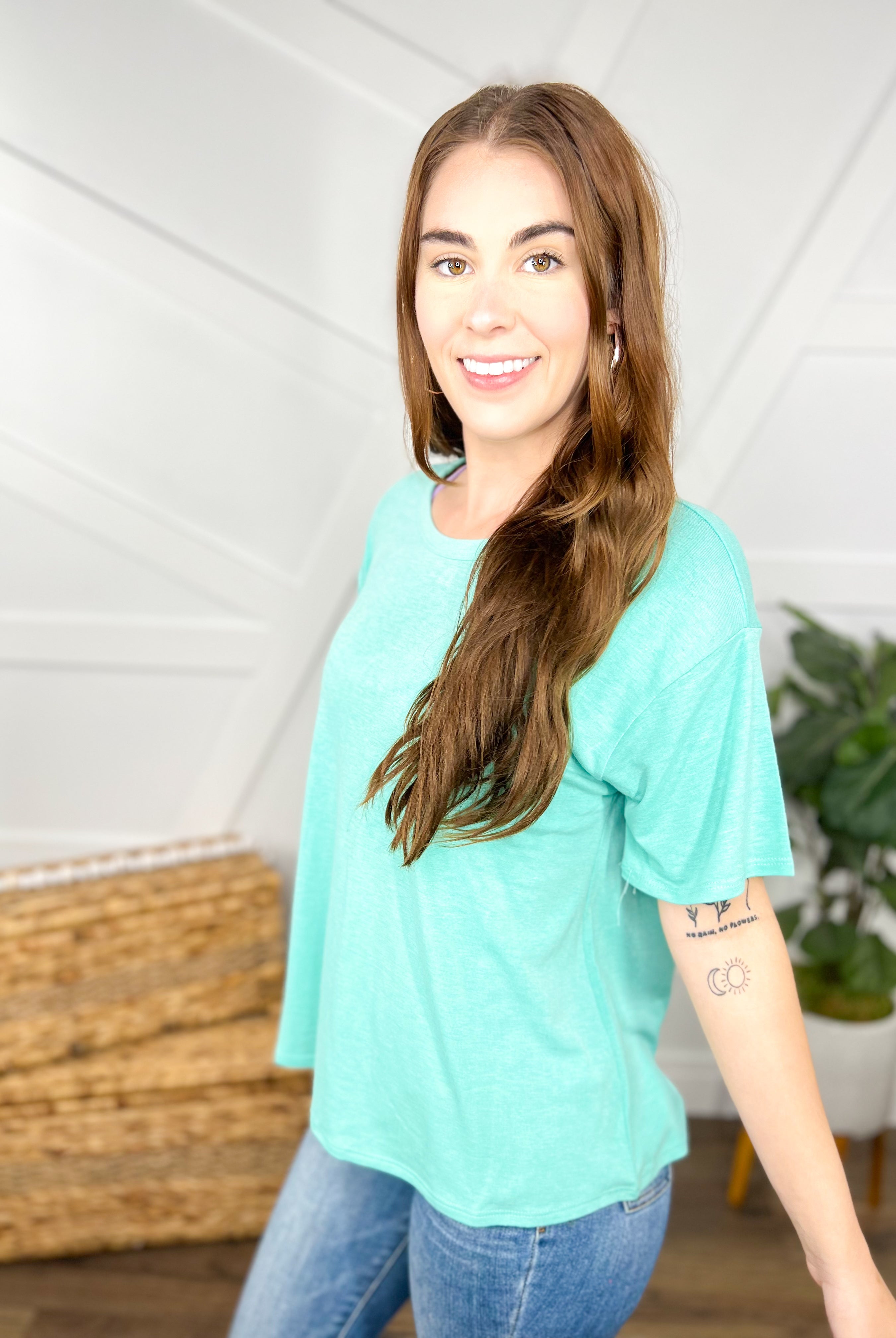 Day to Night Top (multiple colors)-110 Short Sleeve Top-Andree by Unit-Heathered Boho Boutique, Women's Fashion and Accessories in Palmetto, FL