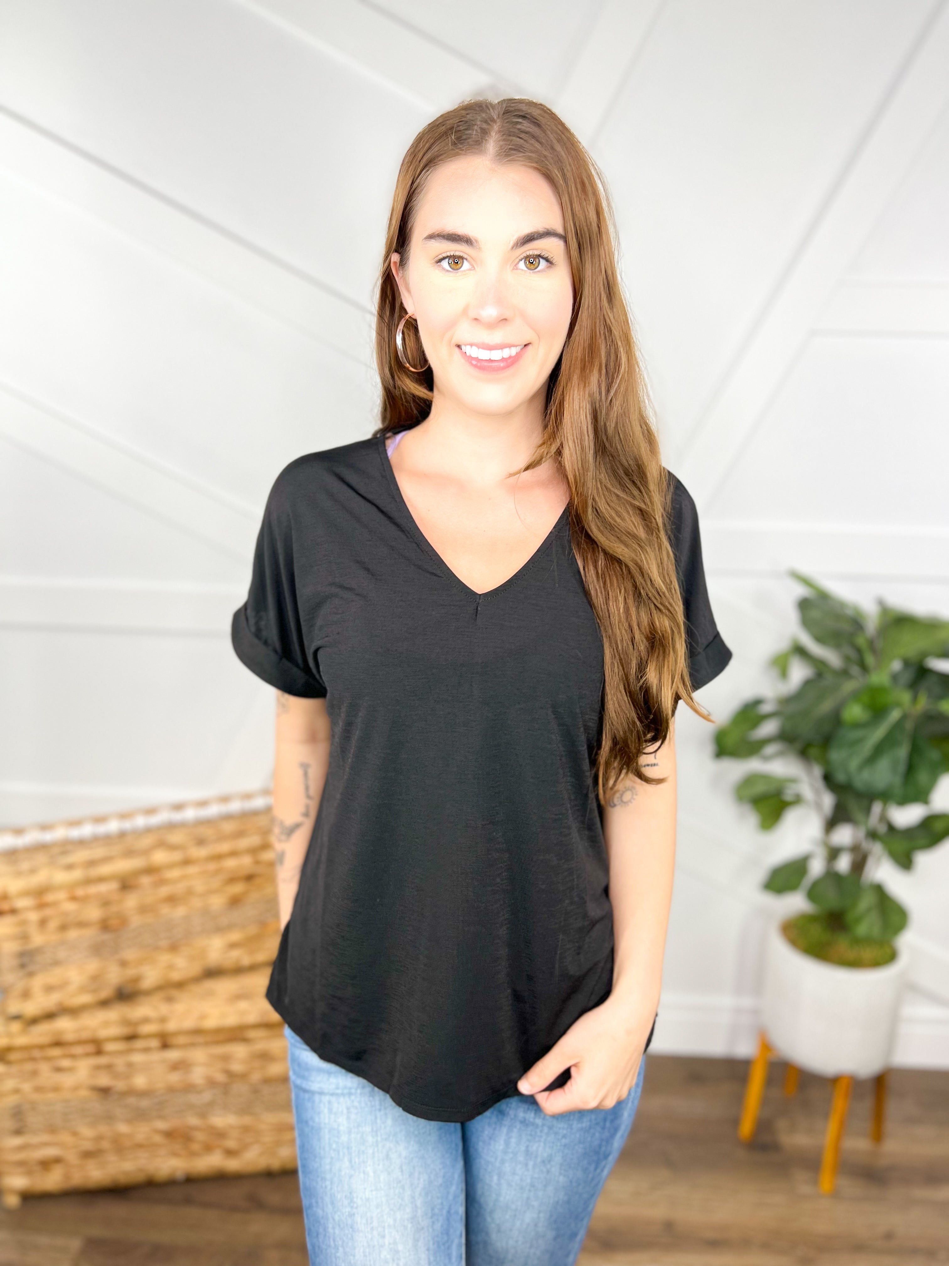 RESTOCK : Staple Short Sleeve Top-110 Short Sleeve Top-DEAR SCARLETT-Heathered Boho Boutique, Women's Fashion and Accessories in Palmetto, FL