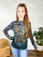 RESTOCK : Made of Flowers Mesh Top-120 Long Sleeve Tops-Davi & Dani-Heathered Boho Boutique, Women's Fashion and Accessories in Palmetto, FL