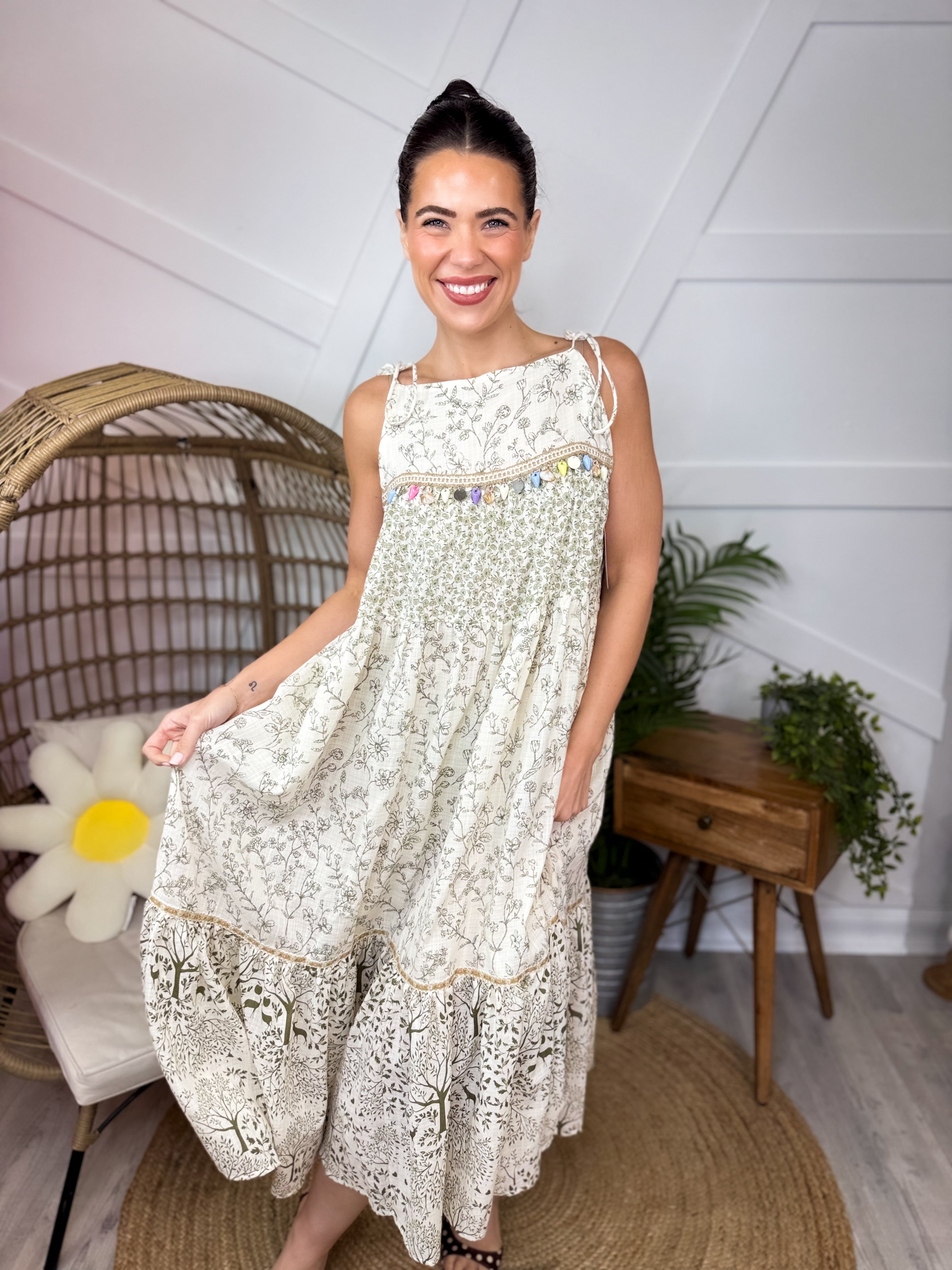 Sunlit Escape Dress-230 Dresses/Jumpsuits/Rompers-EASEL-Heathered Boho Boutique, Women's Fashion and Accessories in Palmetto, FL