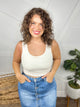 Doorbuster: Knock Out No Bra Needed Crop Top-100 Tank/Crop Tops-White Birch-Heathered Boho Boutique, Women's Fashion and Accessories in Palmetto, FL
