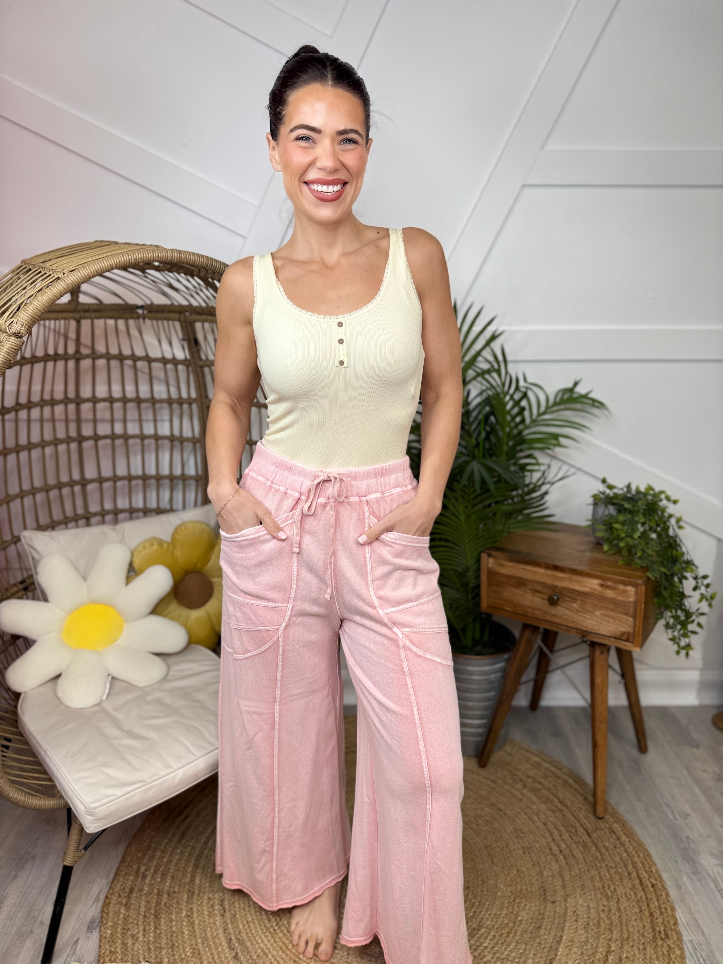 Cozy Cool Pants-150 PANTS-Easel-Heathered Boho Boutique, Women's Fashion and Accessories in Palmetto, FL