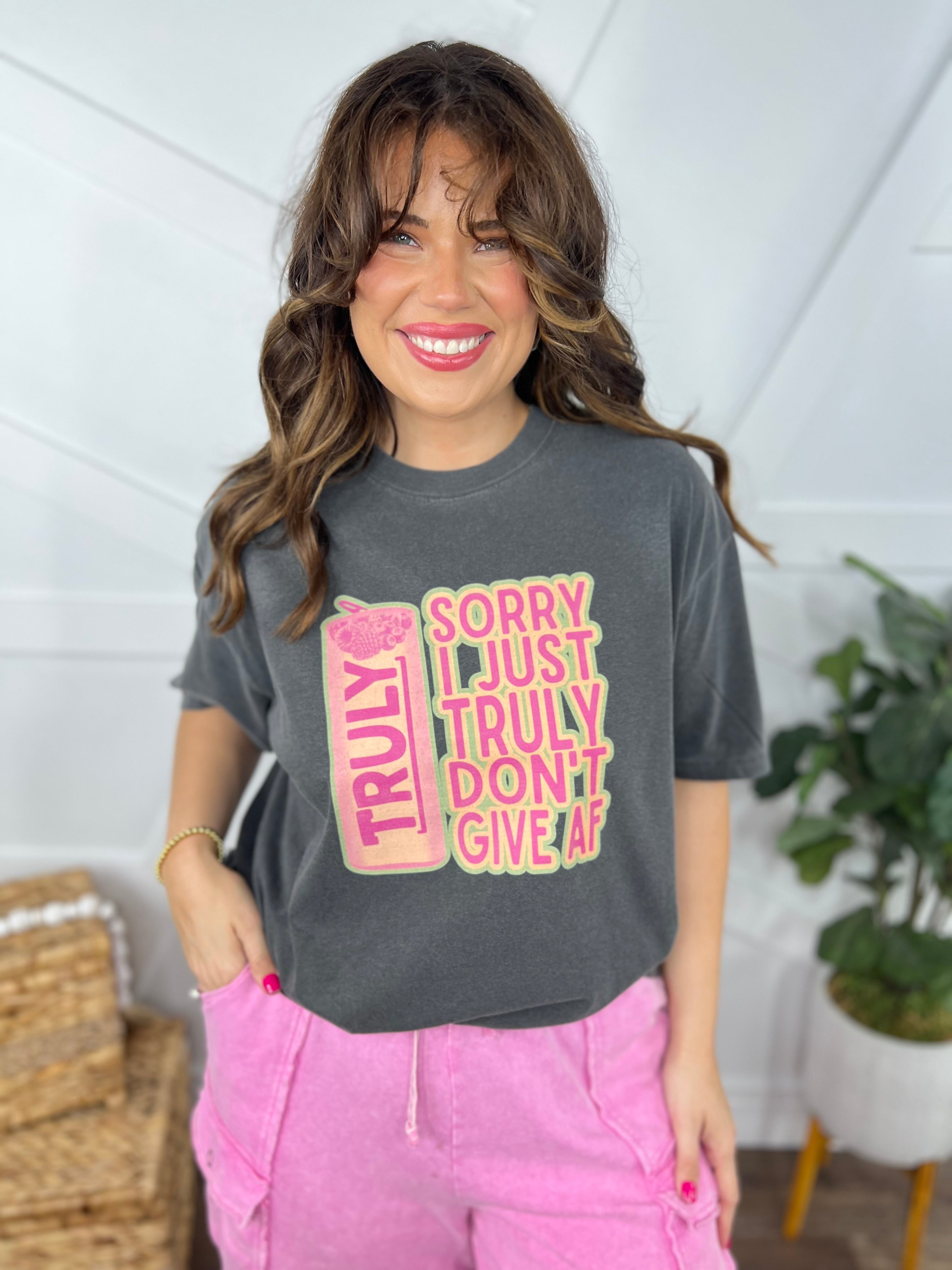 Truely Don't Graphic Tee-130 Graphic Tees-Heathered Boho-Heathered Boho Boutique, Women's Fashion and Accessories in Palmetto, FL