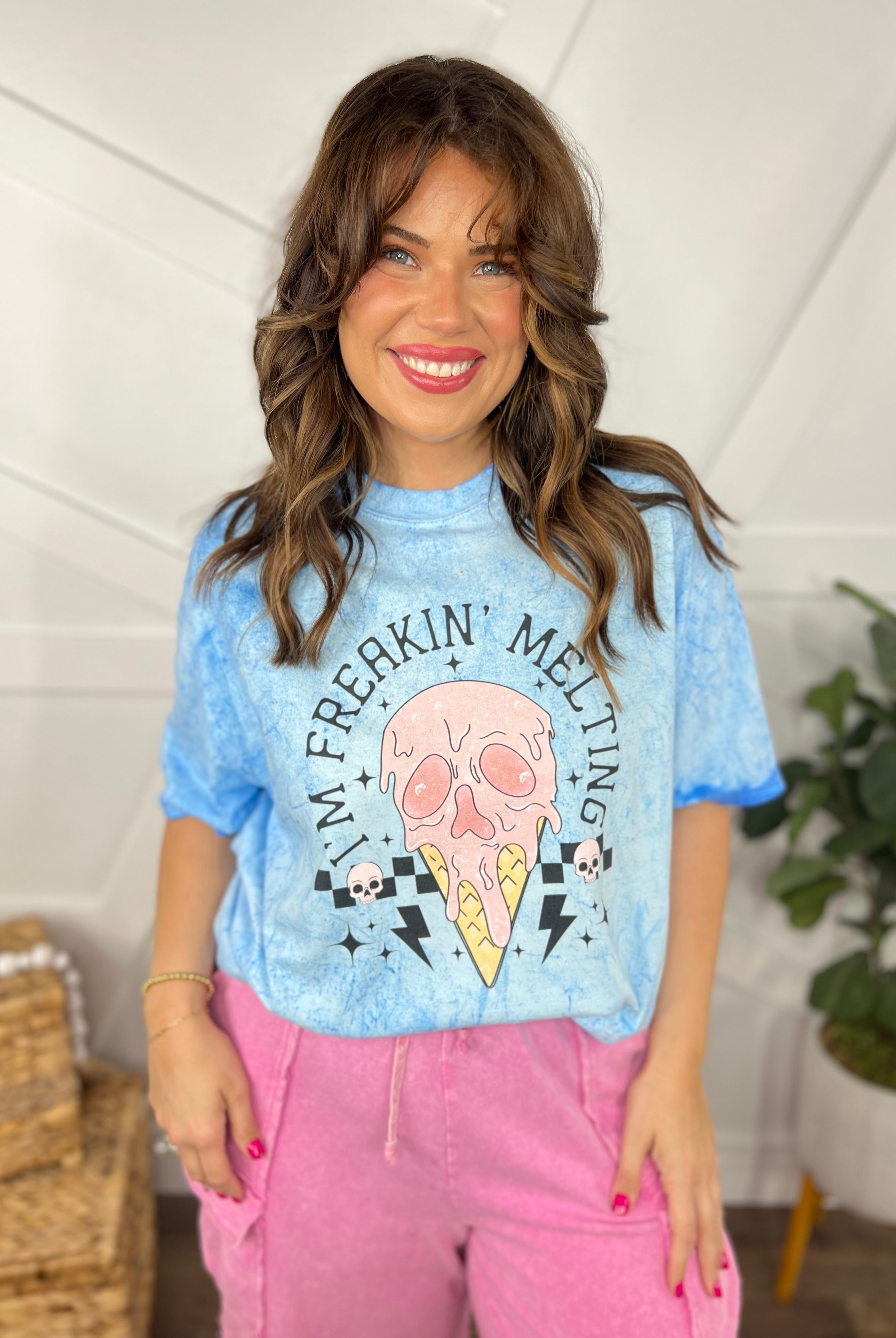 I'm Melting Graphic Tee-130 Graphic Tees-Heathered Boho-Heathered Boho Boutique, Women's Fashion and Accessories in Palmetto, FL