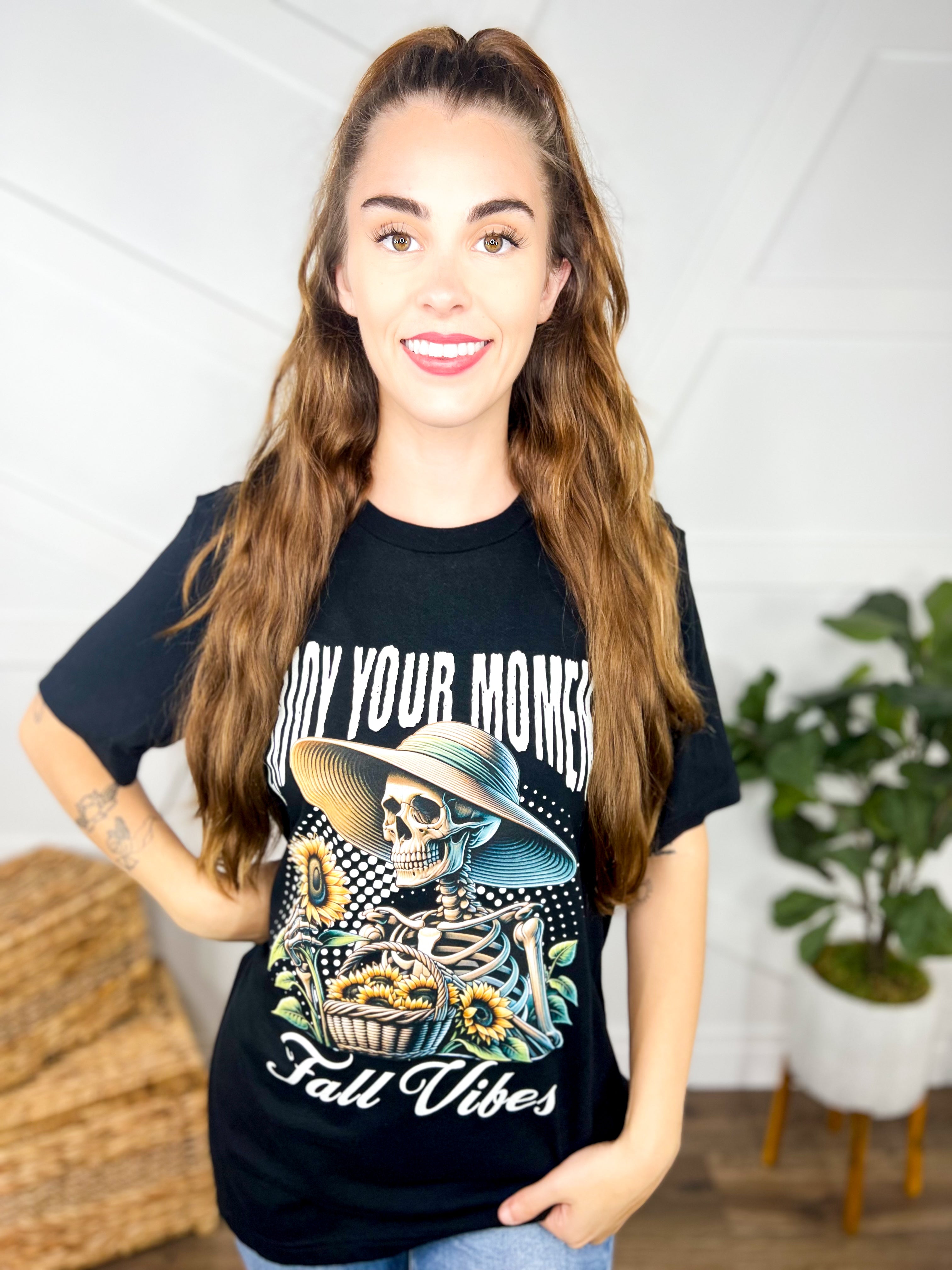 Enjoy Your Moment Graphic Tee-130 Graphic Tees-Heathered Boho-Heathered Boho Boutique, Women's Fashion and Accessories in Palmetto, FL