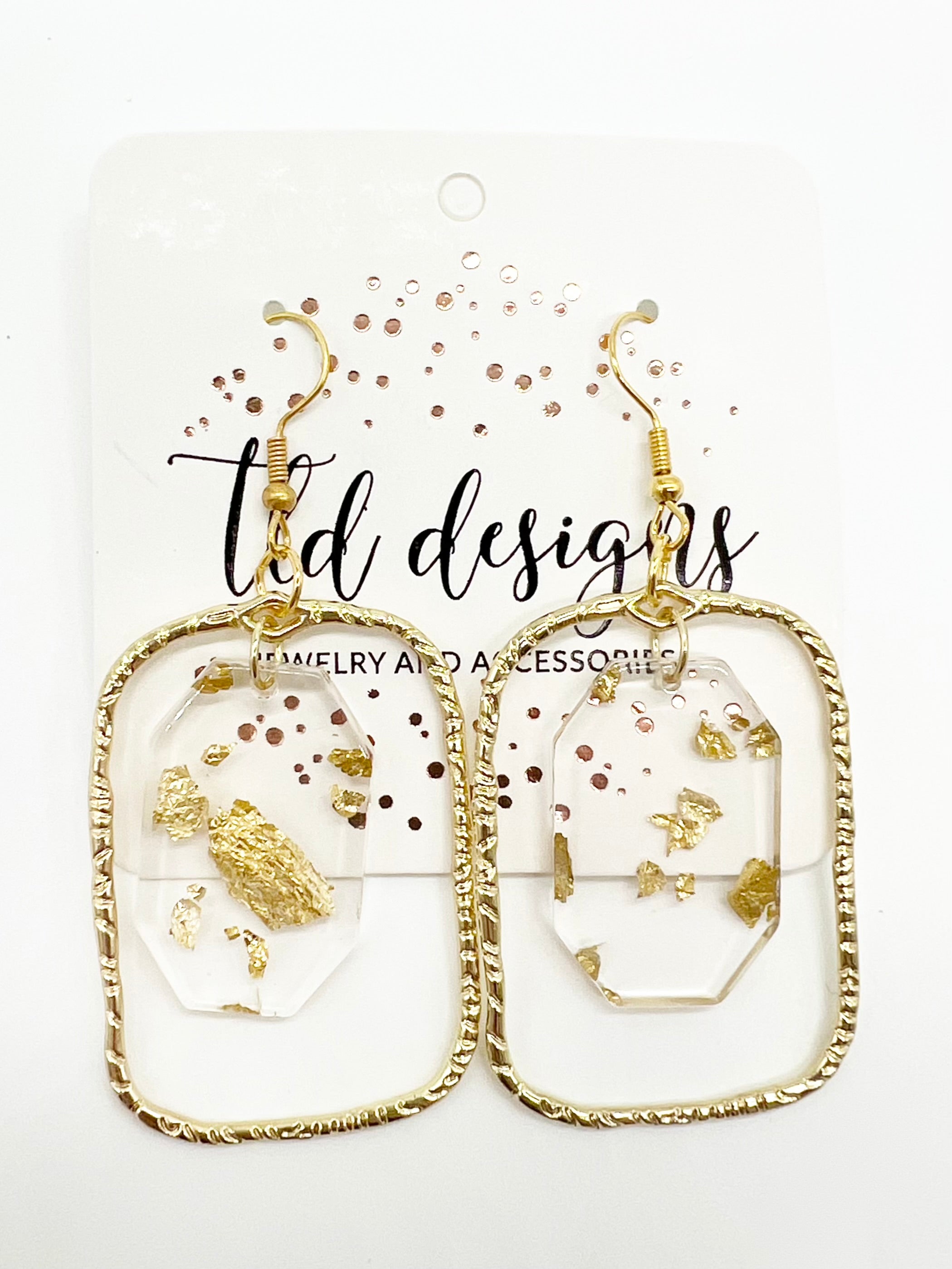 Gold Flecks Earrings-310 Jewelry-TLD DESIGNS-Heathered Boho Boutique, Women's Fashion and Accessories in Palmetto, FL