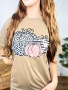 Pumpkin Trio Graphic Tee-130 Graphic Tees-Heathered Boho-Heathered Boho Boutique, Women's Fashion and Accessories in Palmetto, FL