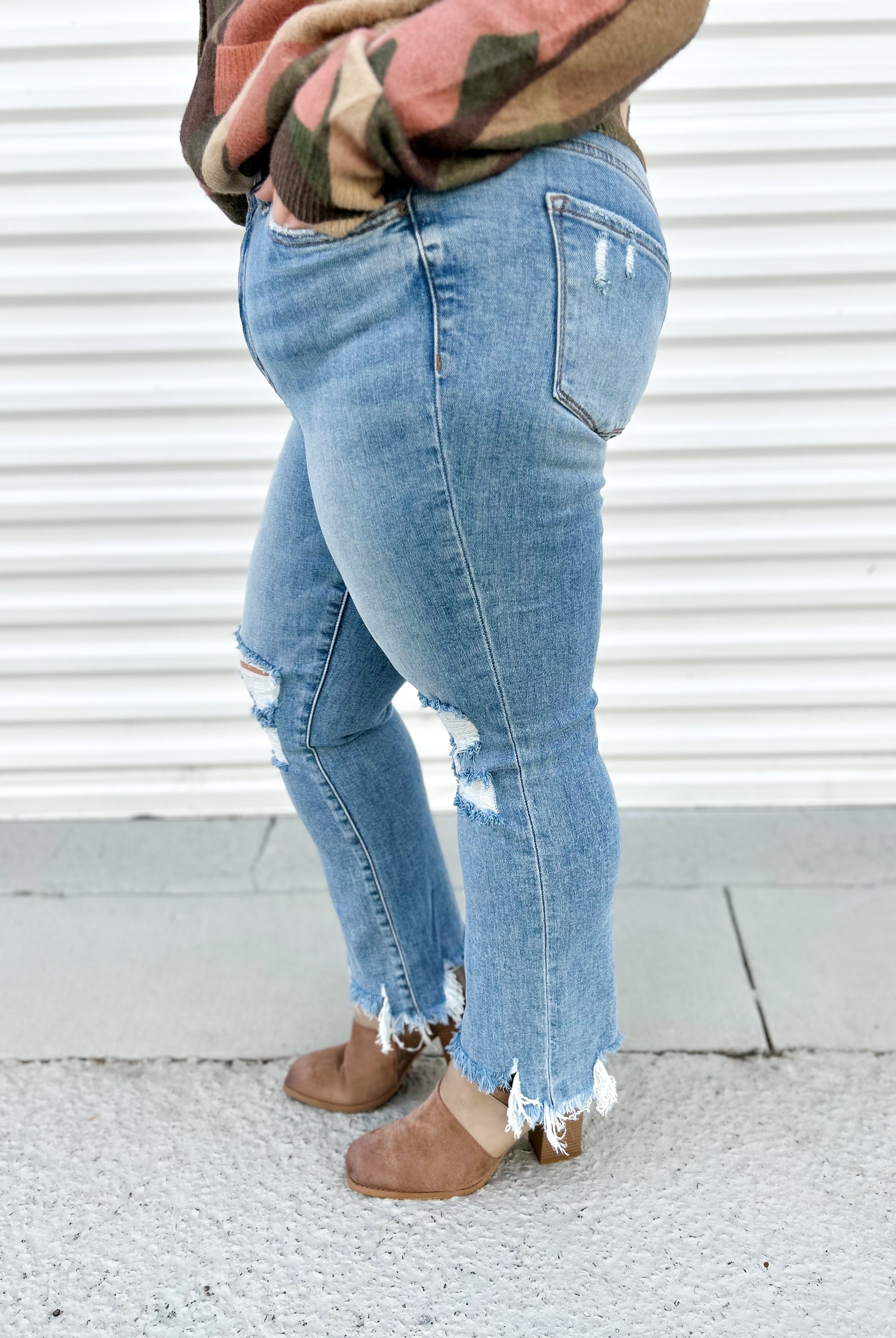 Revival Crop Flare Jeans by Vervet-190 Jeans-Vervet-Heathered Boho Boutique, Women's Fashion and Accessories in Palmetto, FL