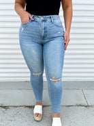 Trendsetter Tummy Control Skinny by Judy Blue-190 Jeans-Judy Blue-Heathered Boho Boutique, Women's Fashion and Accessories in Palmetto, FL