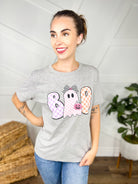 Boo Girl Kids Graphic Tee-130 Graphic Tees-Heathered Boho-Heathered Boho Boutique, Women's Fashion and Accessories in Palmetto, FL