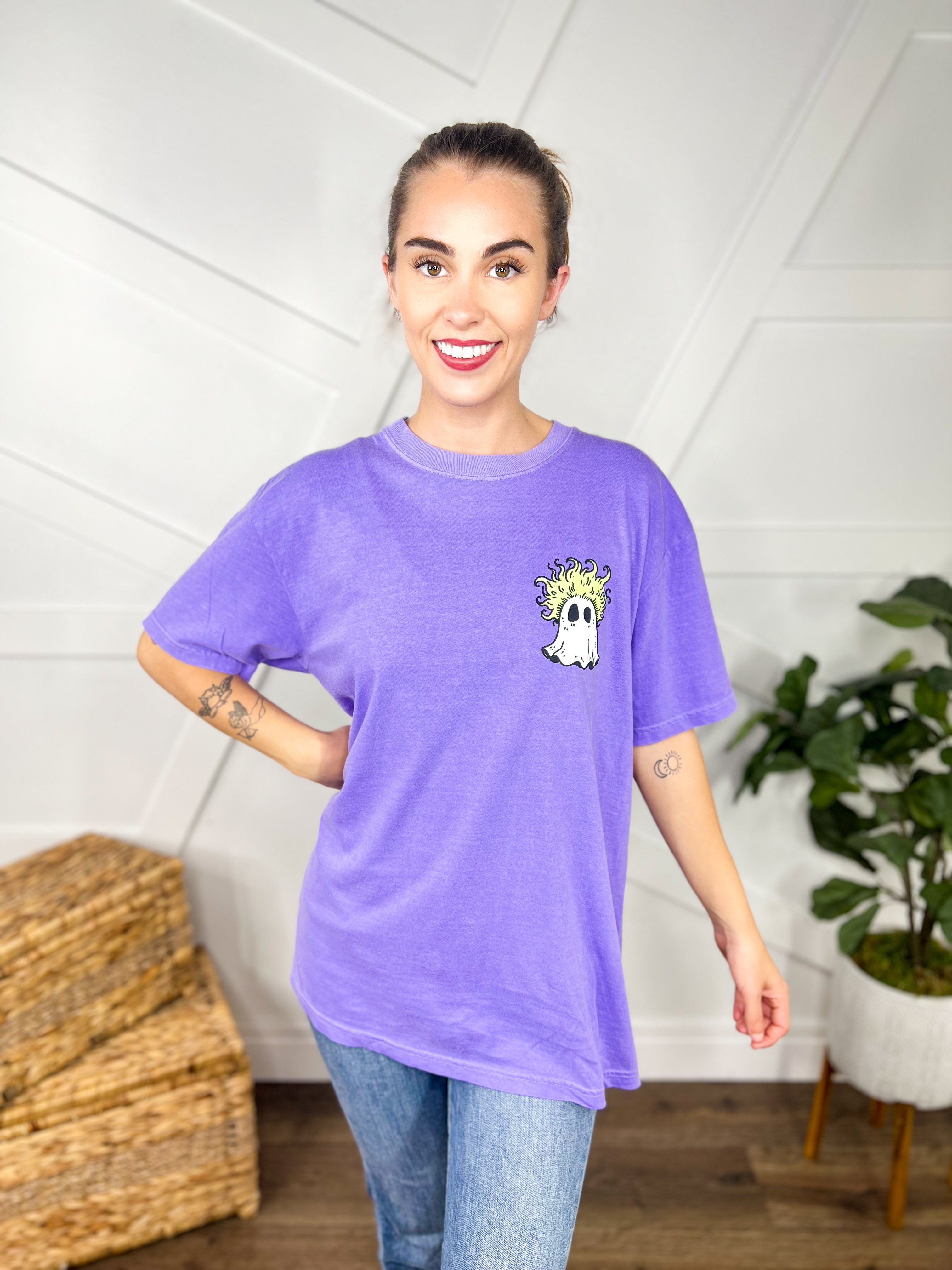 I'm The Ghost Babe Graphic Tee-130 Graphic Tees-Heathered Boho-Heathered Boho Boutique, Women's Fashion and Accessories in Palmetto, FL