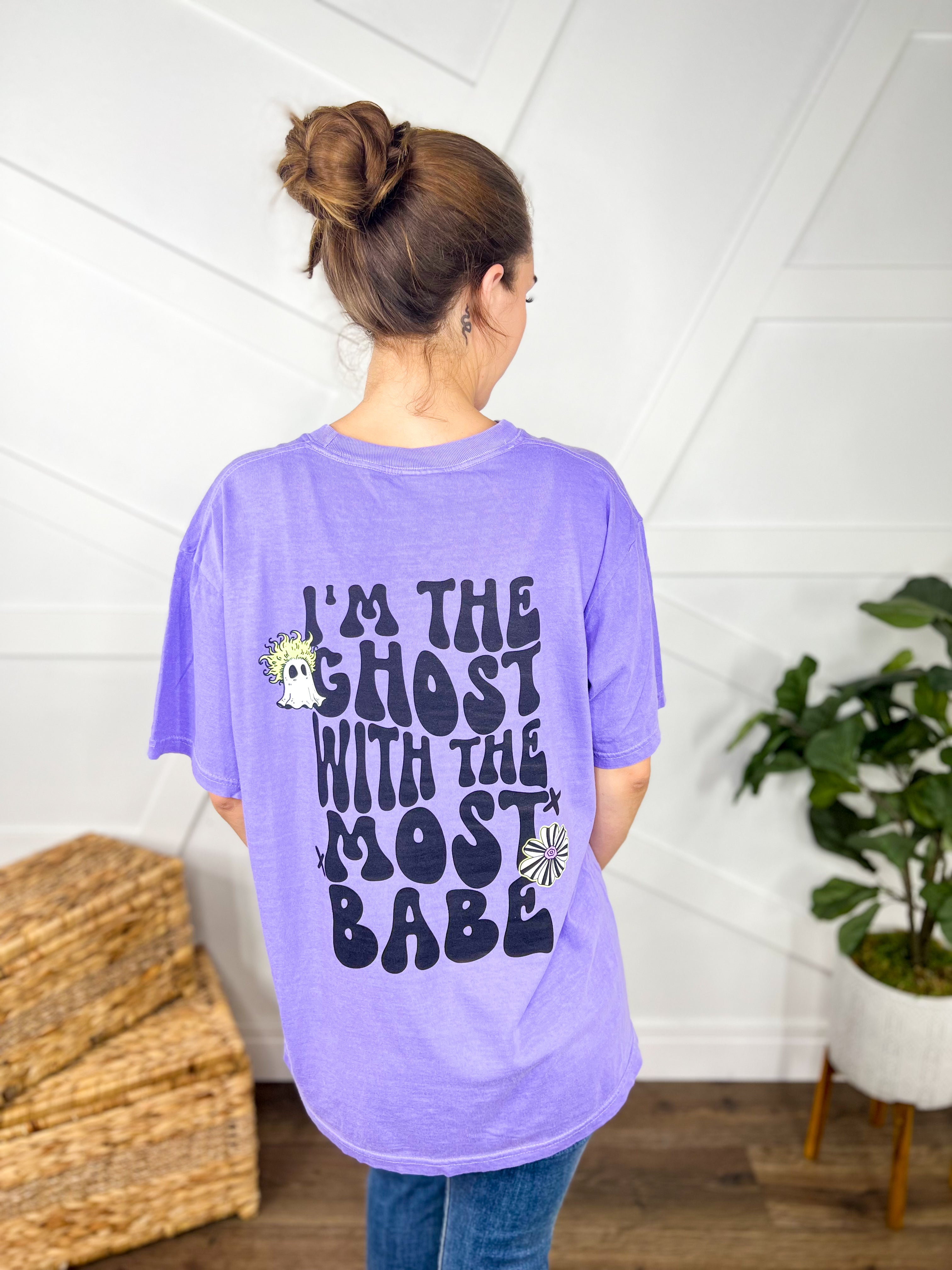 I'm The Ghost Babe Graphic Tee-130 Graphic Tees-Heathered Boho-Heathered Boho Boutique, Women's Fashion and Accessories in Palmetto, FL