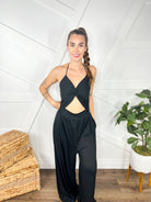 Black Fantasy Romper-230 Dresses/Jumpsuits/Rompers-Eldridge-Heathered Boho Boutique, Women's Fashion and Accessories in Palmetto, FL