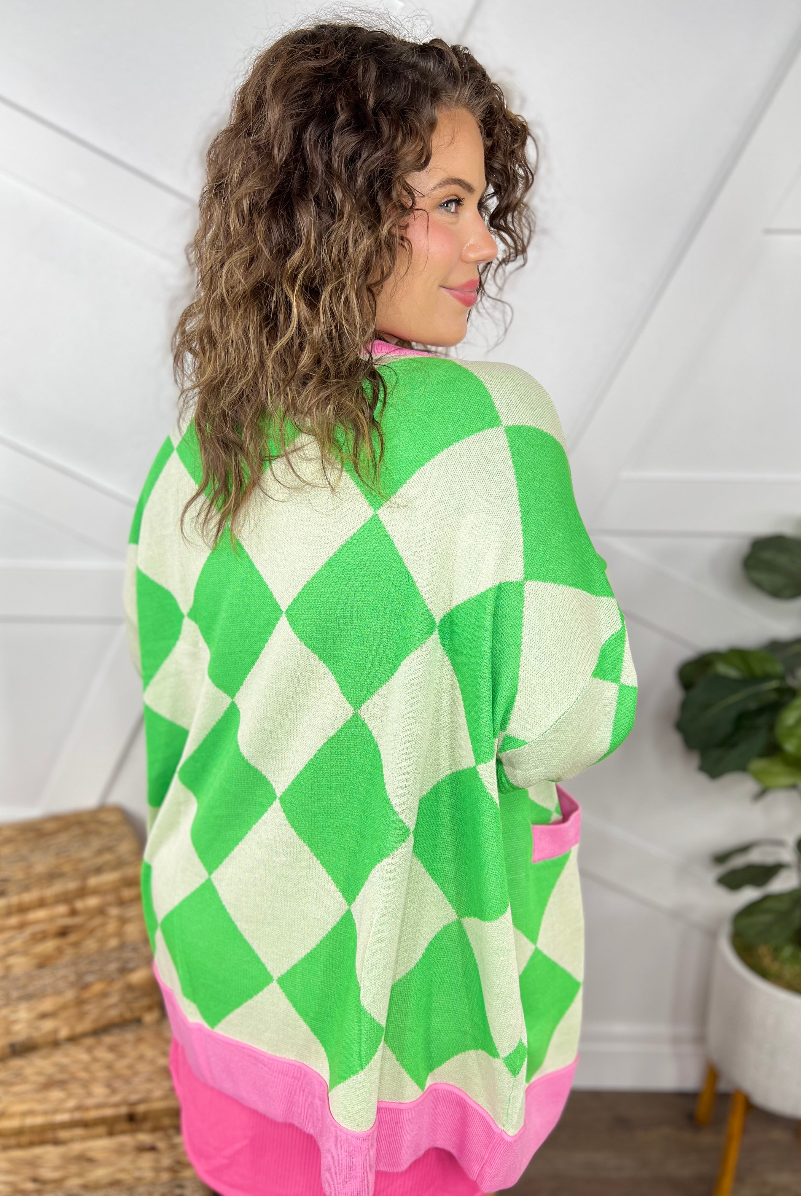 Argyle Cardigan-220 Cardigans/ Kimonos-First Love-Heathered Boho Boutique, Women's Fashion and Accessories in Palmetto, FL