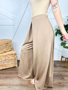 RESTOCK: Evermore Wide Leg Pants-150 PANTS-Jade by Jane-Heathered Boho Boutique, Women's Fashion and Accessories in Palmetto, FL