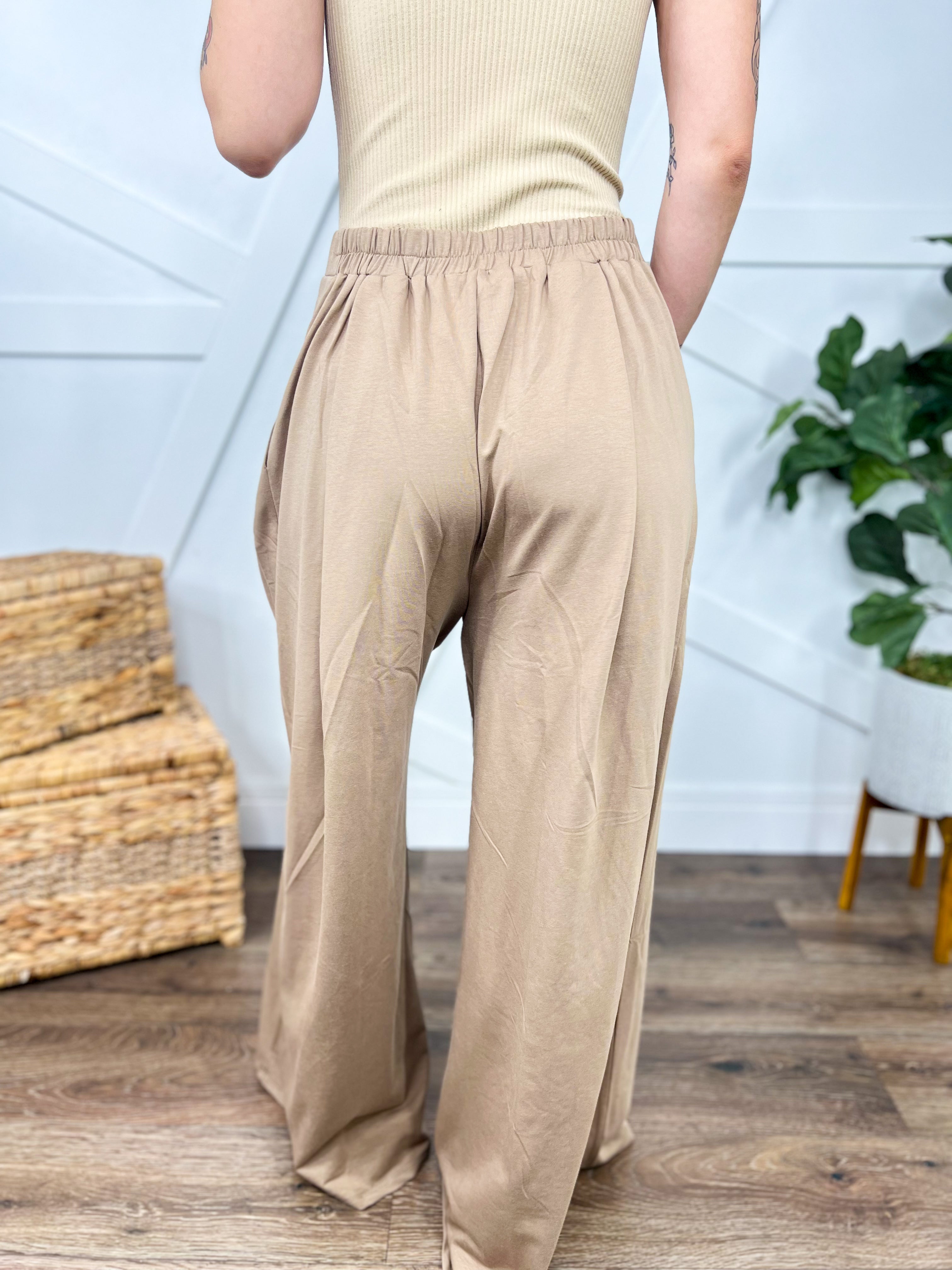 RESTOCK: Evermore Wide Leg Pants-150 PANTS-Jade by Jane-Heathered Boho Boutique, Women's Fashion and Accessories in Palmetto, FL