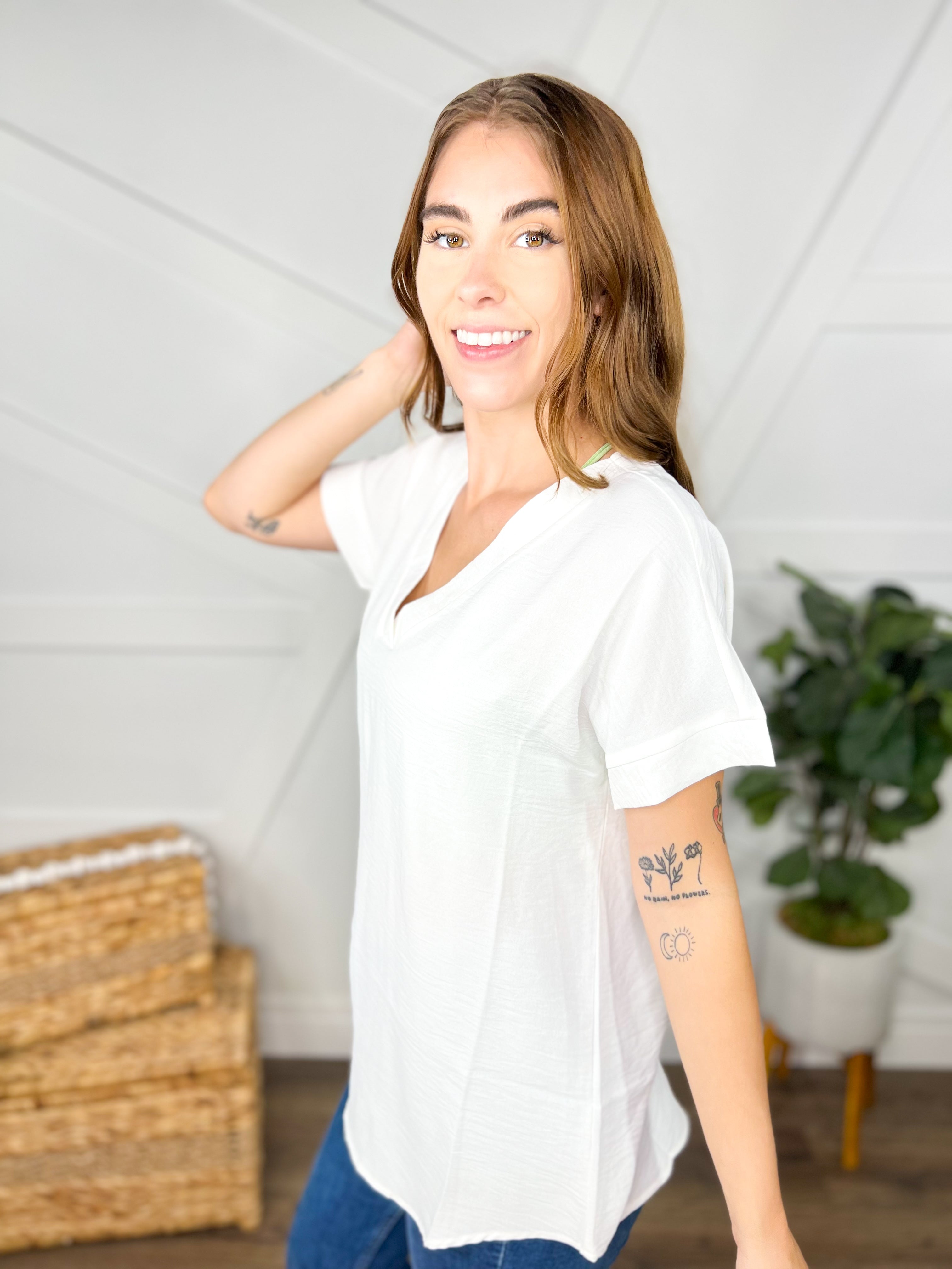 Keep It Light Top-110 Short Sleeve Top-ZENANA-Heathered Boho Boutique, Women's Fashion and Accessories in Palmetto, FL