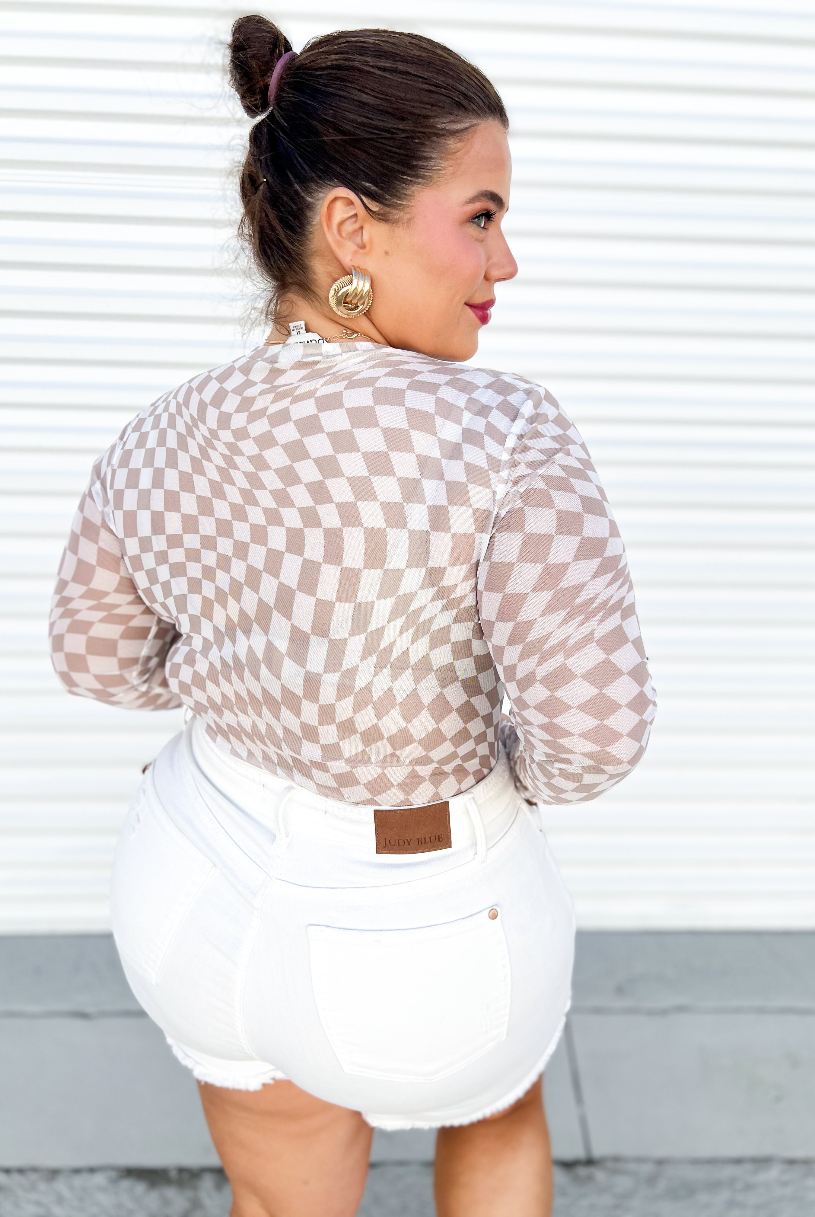 RESTOCK: Checkmate Long Sleeve Top-120 Long Sleeve Tops-Davi & Dani-Heathered Boho Boutique, Women's Fashion and Accessories in Palmetto, FL