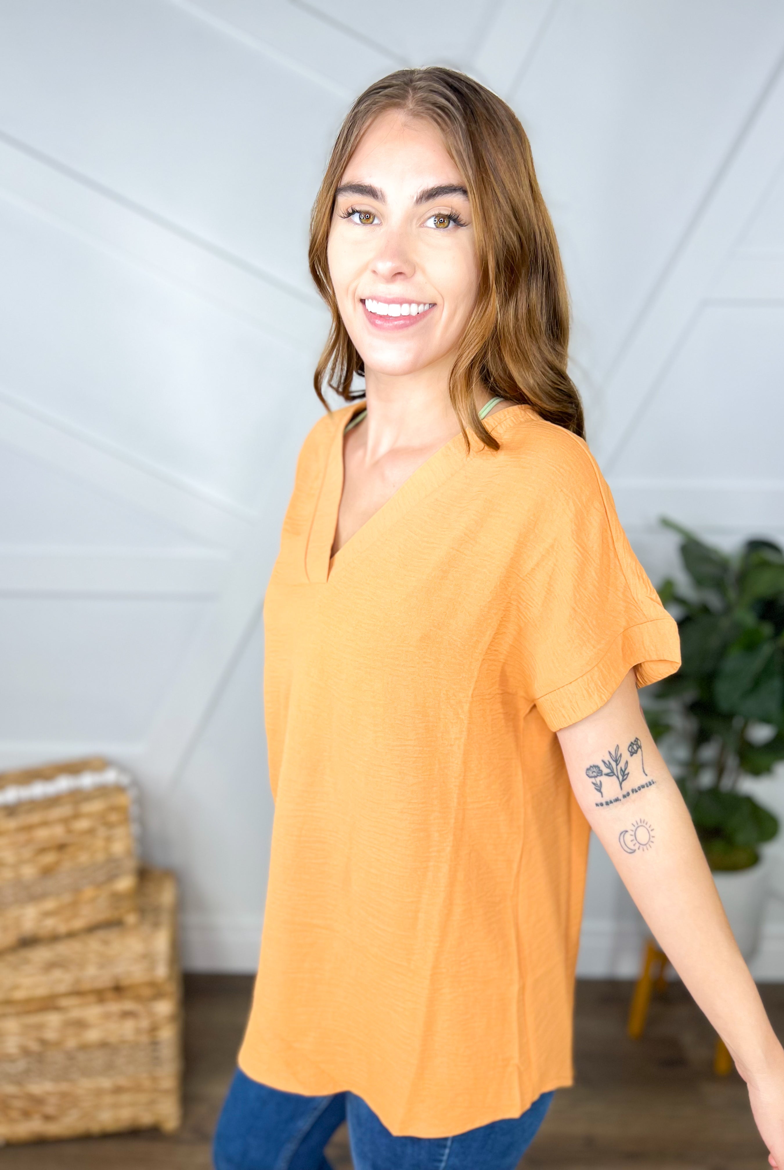 Keep It Light Top-110 Short Sleeve Top-ZENANA-Heathered Boho Boutique, Women's Fashion and Accessories in Palmetto, FL