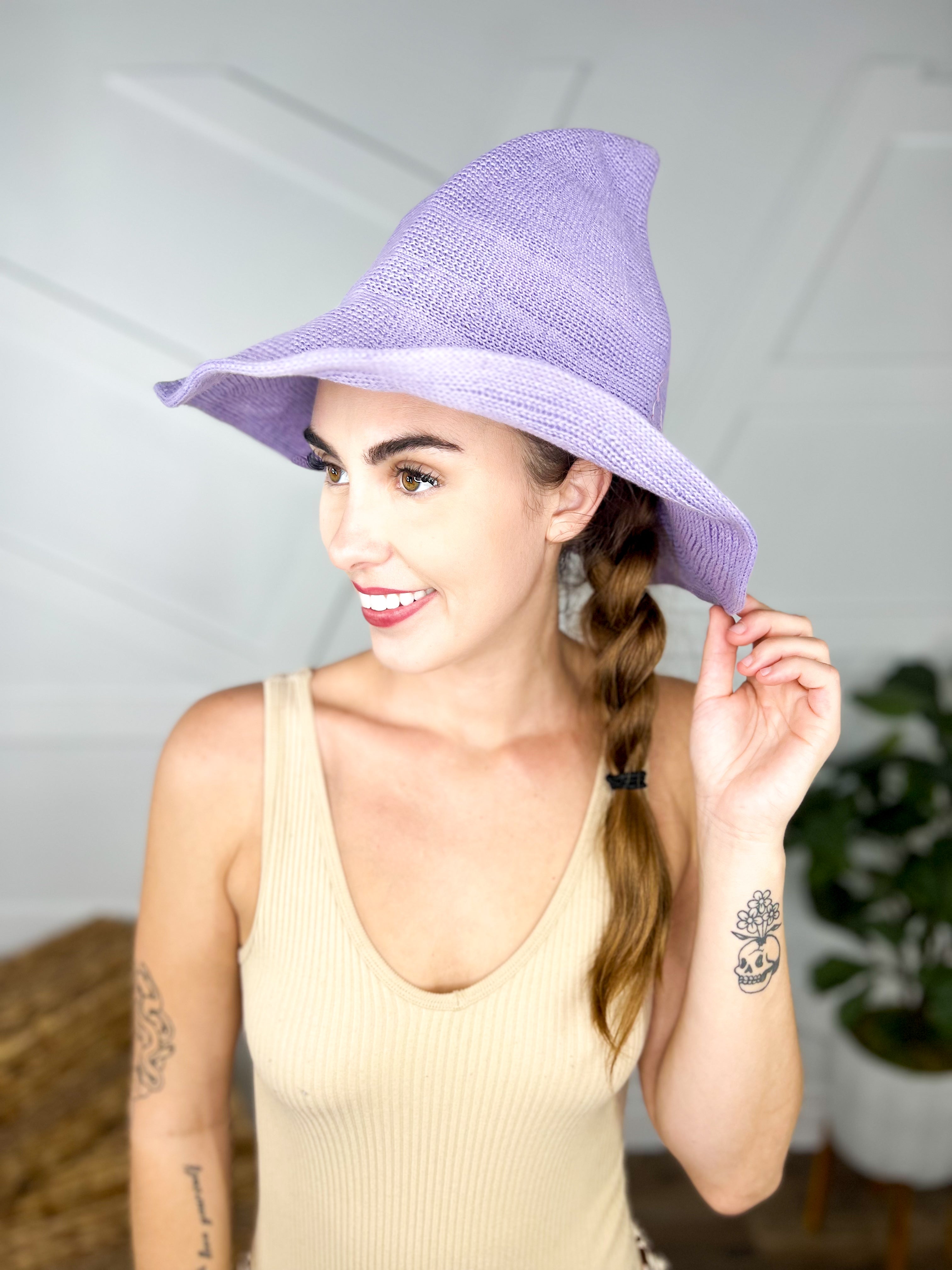 RESTOCK: Women Spire Knitted Cap For Halloween Party-330 Headwear-Accity-Heathered Boho Boutique, Women's Fashion and Accessories in Palmetto, FL