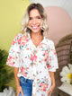 Blush Garden Button Blouse-110 SHORT SLEEVE TOP-HEIMISH-Heathered Boho Boutique, Women's Fashion and Accessories in Palmetto, FL