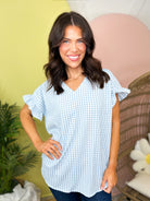 Picnic Date Ruffle Top-110 SHORT SLEEVE TOP-HEIMISH-Heathered Boho Boutique, Women's Fashion and Accessories in Palmetto, FL
