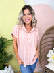 Sunwashed Stripe Button Top-110 SHORT SLEEVE TOP-SEW IN LOVE-Heathered Boho Boutique, Women's Fashion and Accessories in Palmetto, FL