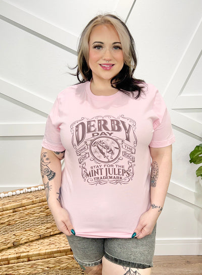 Derby Day Graphic Tee-110 Short Sleeve Top-Heathered Boho-Heathered Boho Boutique, Women's Fashion and Accessories in Palmetto, FL
