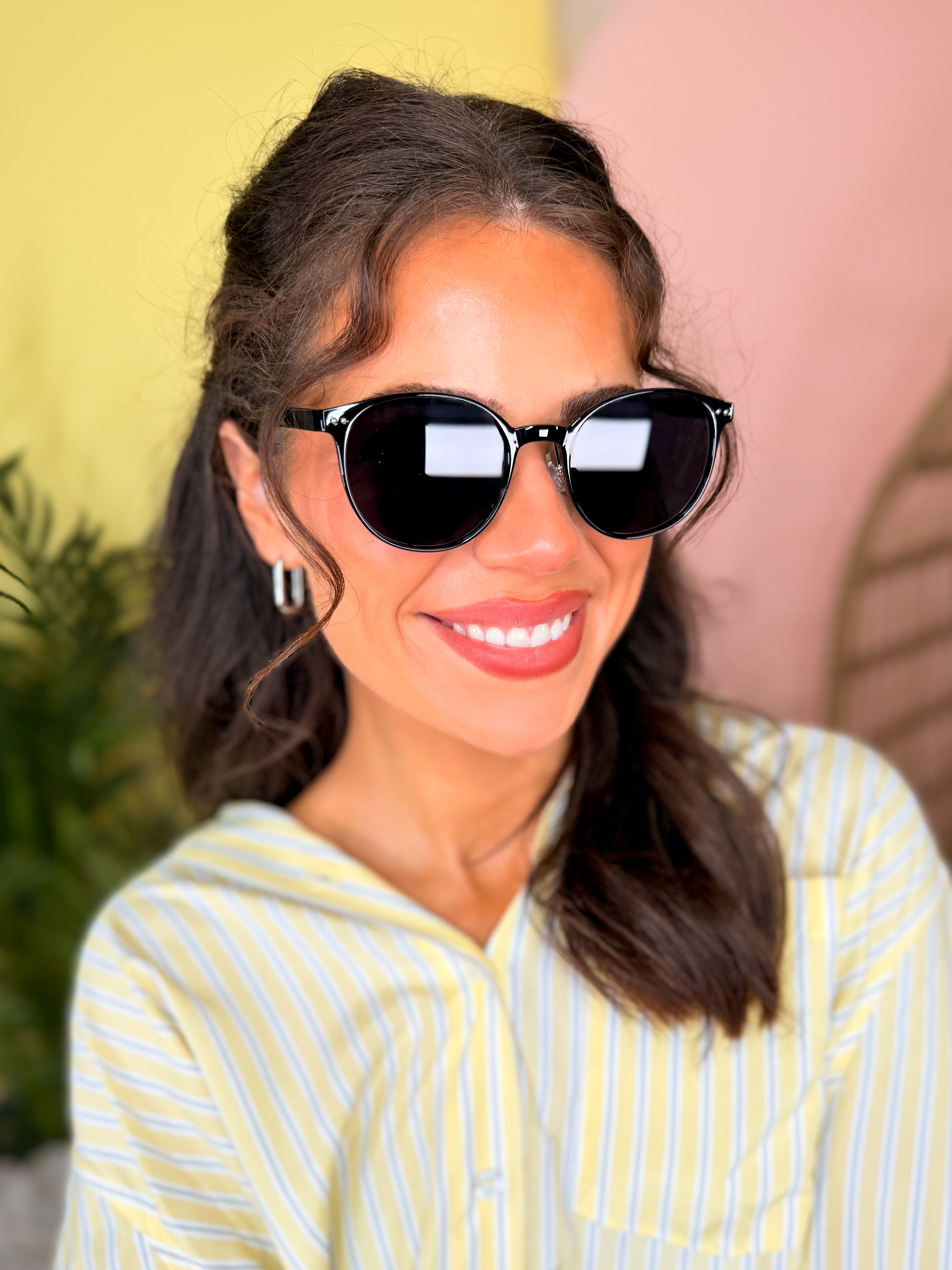 Round Retro Tortoise Frame Sunglasses-340 Other Accessories-Fame Accessories-Heathered Boho Boutique, Women's Fashion and Accessories in Palmetto, FL