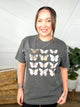 Pastel Butterflies Graphic Tee -222-130 Graphic Tees-Heathered Boho-Heathered Boho Boutique, Women's Fashion and Accessories in Palmetto, FL