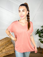 Primary Basic Tee-110 Short Sleeve Top-Rae Mode-Heathered Boho Boutique, Women's Fashion and Accessories in Palmetto, FL