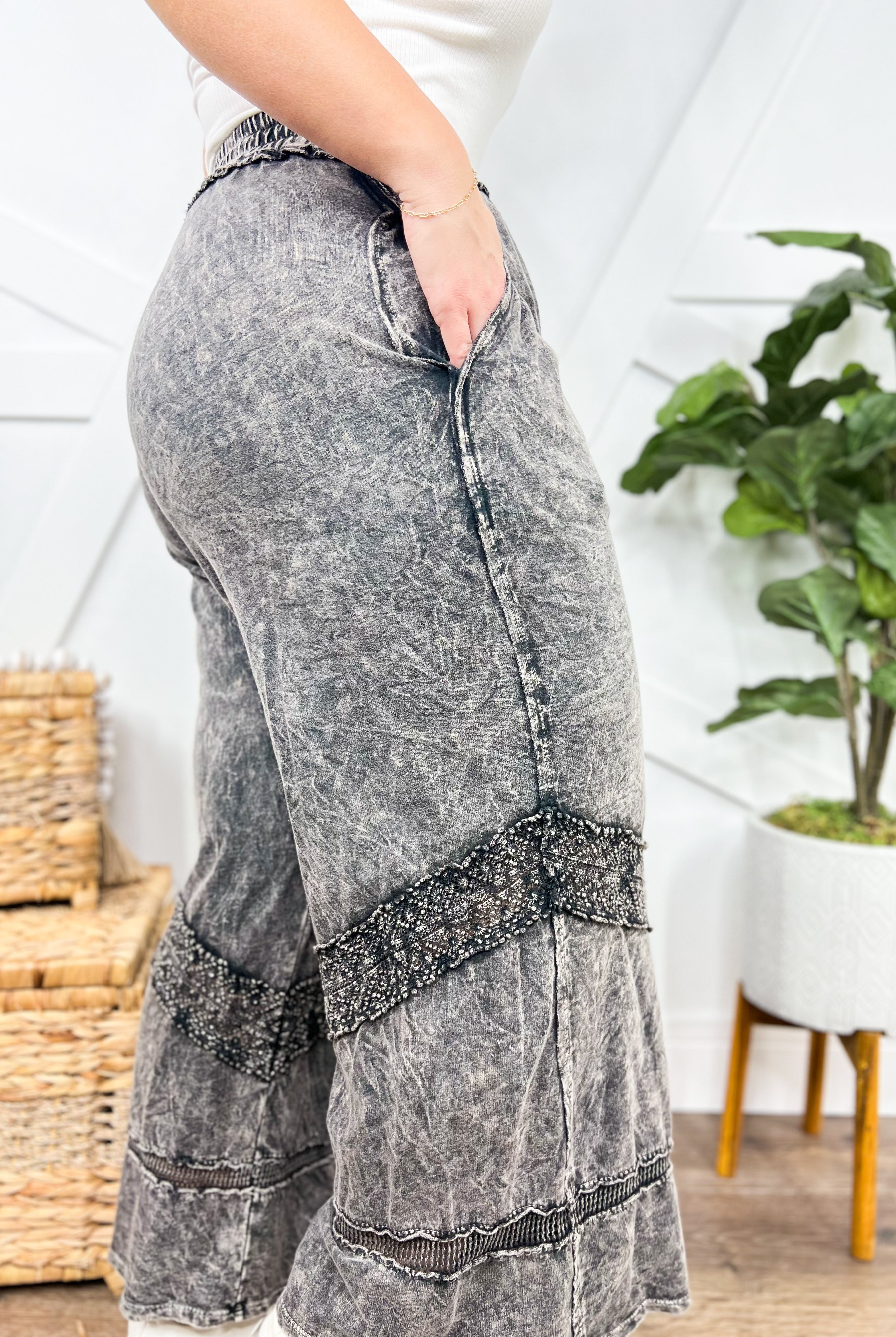 Bohemian Moment Wide Leg Pants-150 PANTS-J. Her-Heathered Boho Boutique, Women's Fashion and Accessories in Palmetto, FL