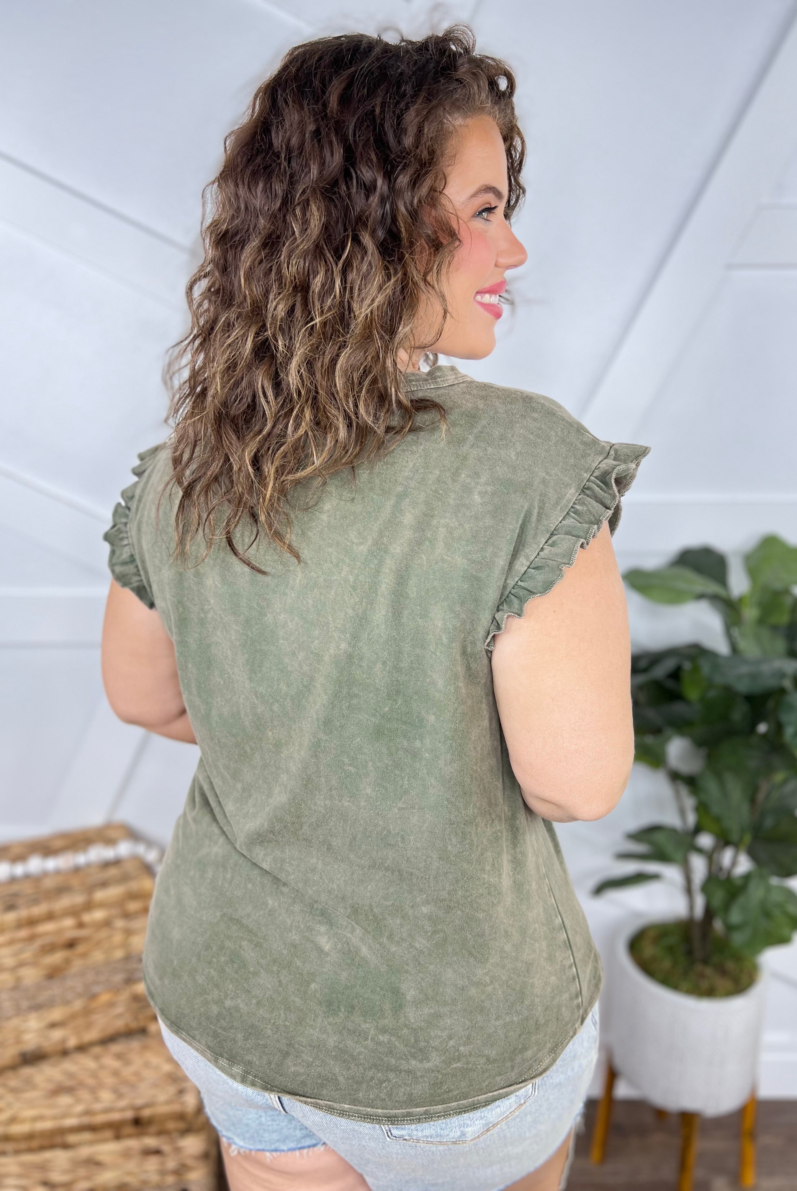 Lil Ruffle Top-110 Short Sleeve Top-J. Her-Heathered Boho Boutique, Women's Fashion and Accessories in Palmetto, FL