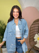 Harbor Stripe Distressed Shacket-200 JACKETS/SHACKETS-WHITE BIRCH-Heathered Boho Boutique, Women's Fashion and Accessories in Palmetto, FL