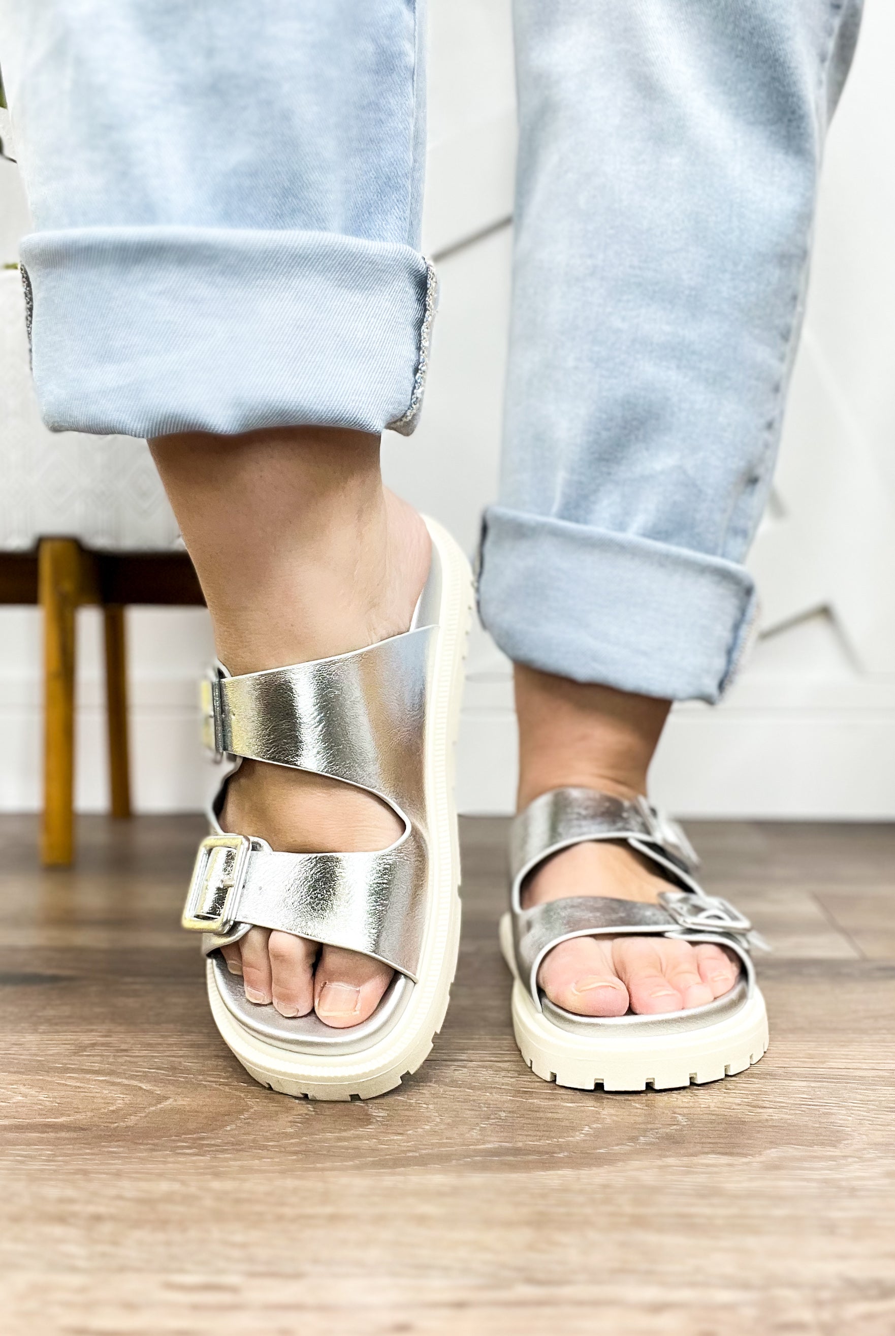 Silver Gen Sandal-350 Shoes-Mia Shoes-Heathered Boho Boutique, Women's Fashion and Accessories in Palmetto, FL