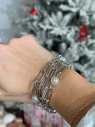 Paper Linked Pearls Bracelet-310 Jewelry-JOSEPH ANTHONY NY, INC.-Heathered Boho Boutique, Women's Fashion and Accessories in Palmetto, FL