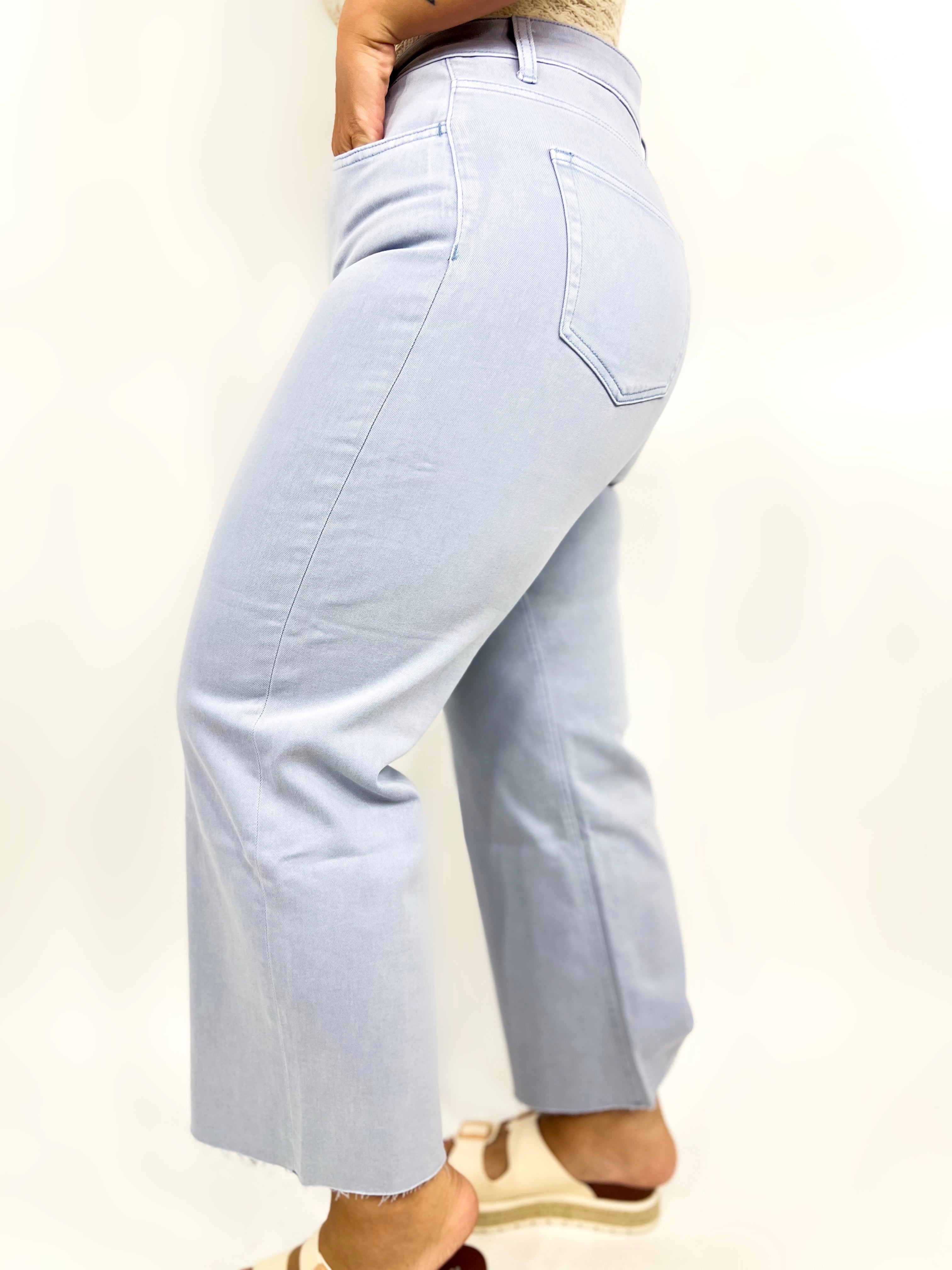 Grey Dawn Wide Leg Jeans-190 Jeans-Vervet-Heathered Boho Boutique, Women's Fashion and Accessories in Palmetto, FL