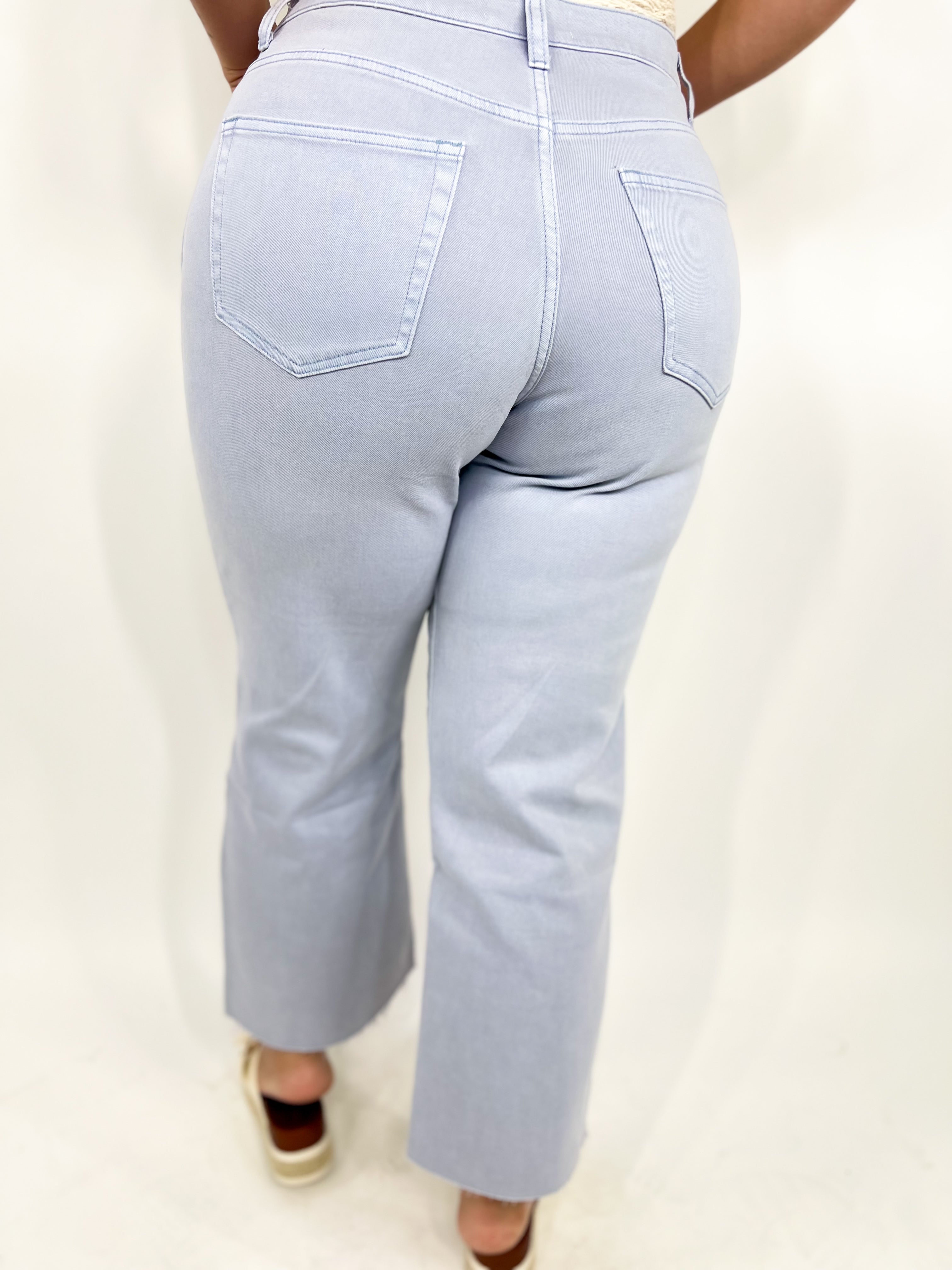 Grey Dawn Wide Leg Jeans-190 Jeans-Vervet-Heathered Boho Boutique, Women's Fashion and Accessories in Palmetto, FL