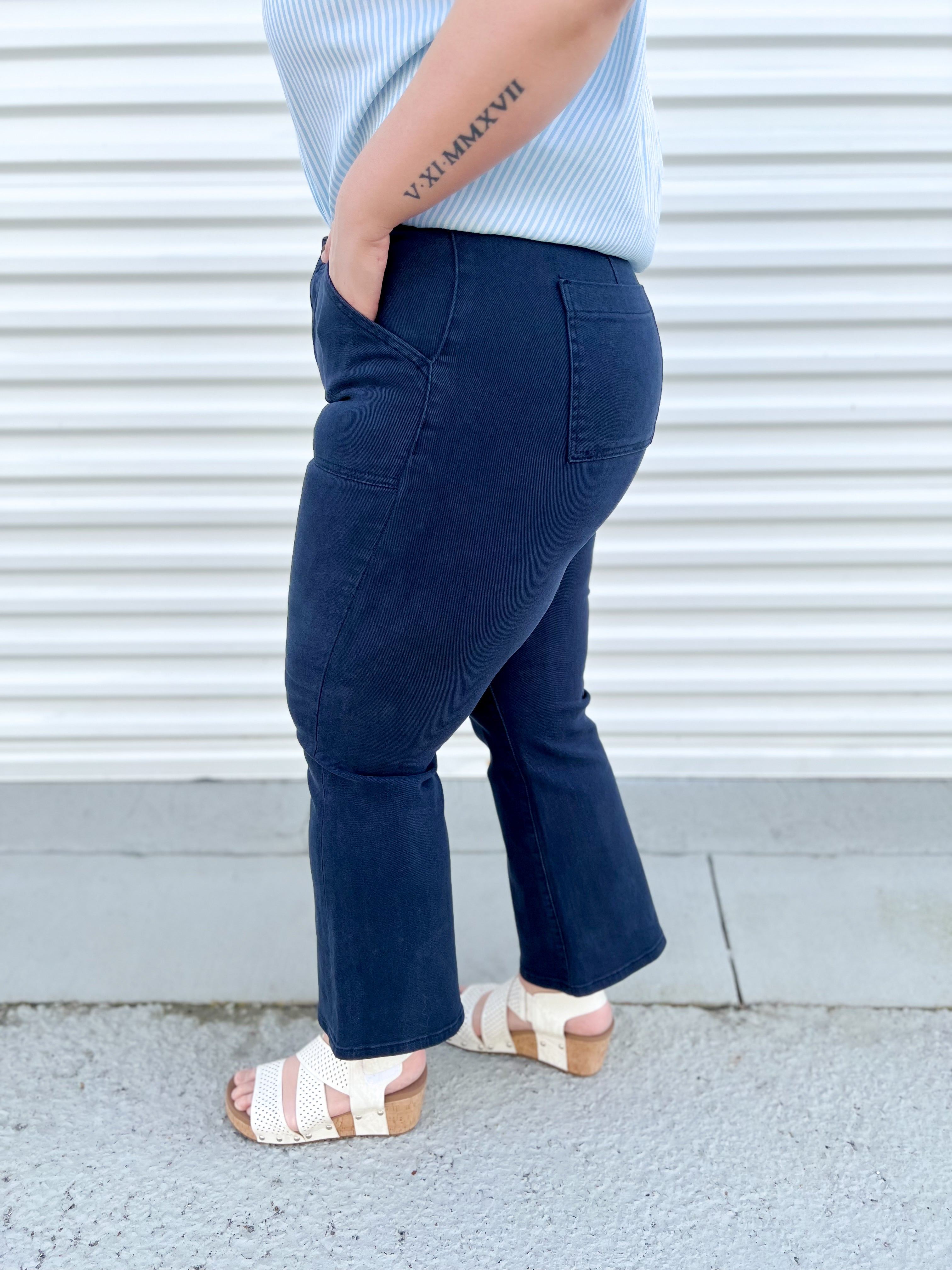 Blueberry Benefit Flare Jeans by Risen-190 Jeans-Risen Jeans-Heathered Boho Boutique, Women's Fashion and Accessories in Palmetto, FL