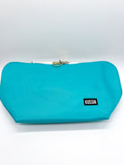 Signature Makeup Bag in Seafoam Green with Orange-320 Bags-Kusshi-Heathered Boho Boutique, Women's Fashion and Accessories in Palmetto, FL