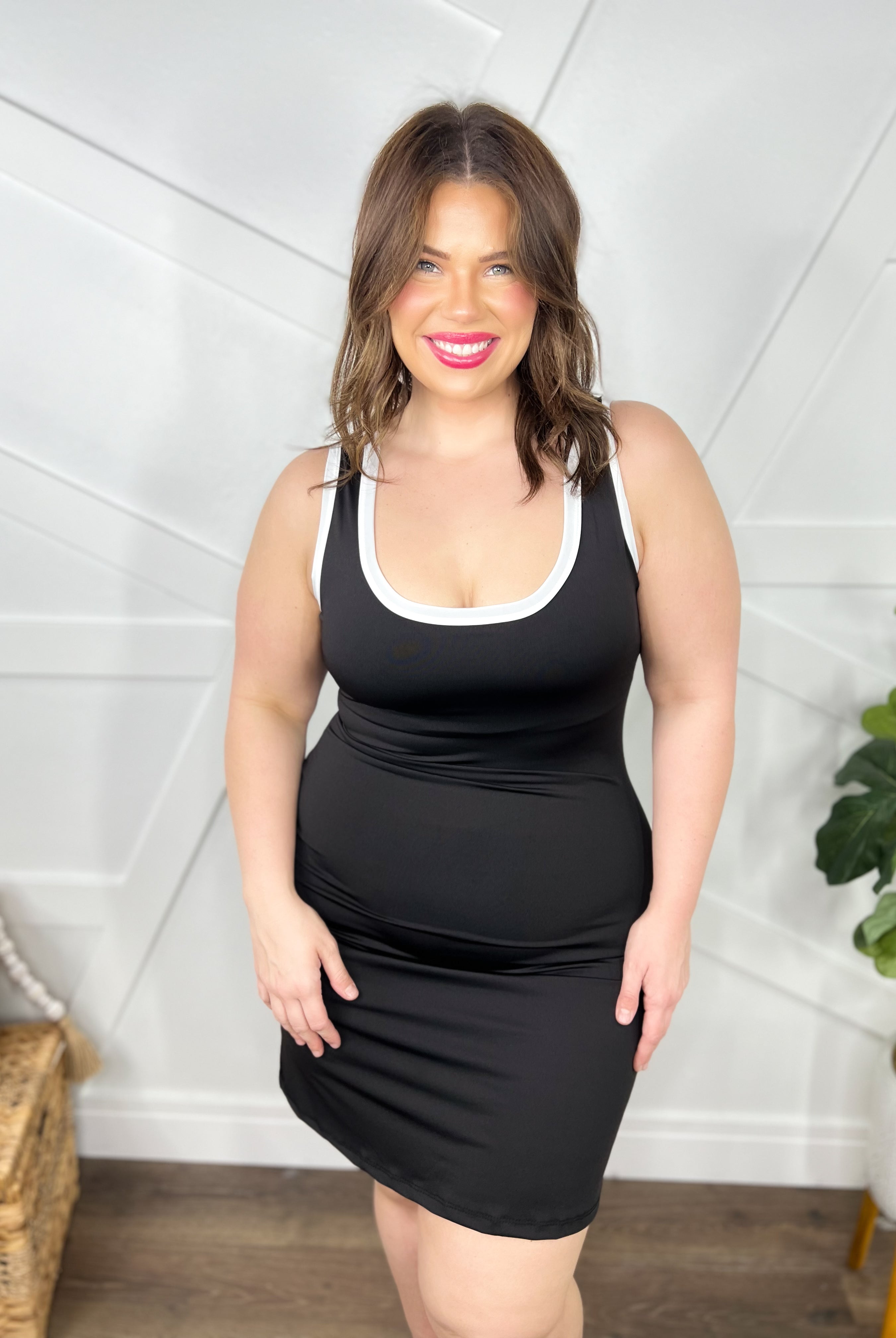Get Sporty Built in Bra Dress-230 Dresses/Jumpsuits/Rompers-White Birch-Heathered Boho Boutique, Women's Fashion and Accessories in Palmetto, FL