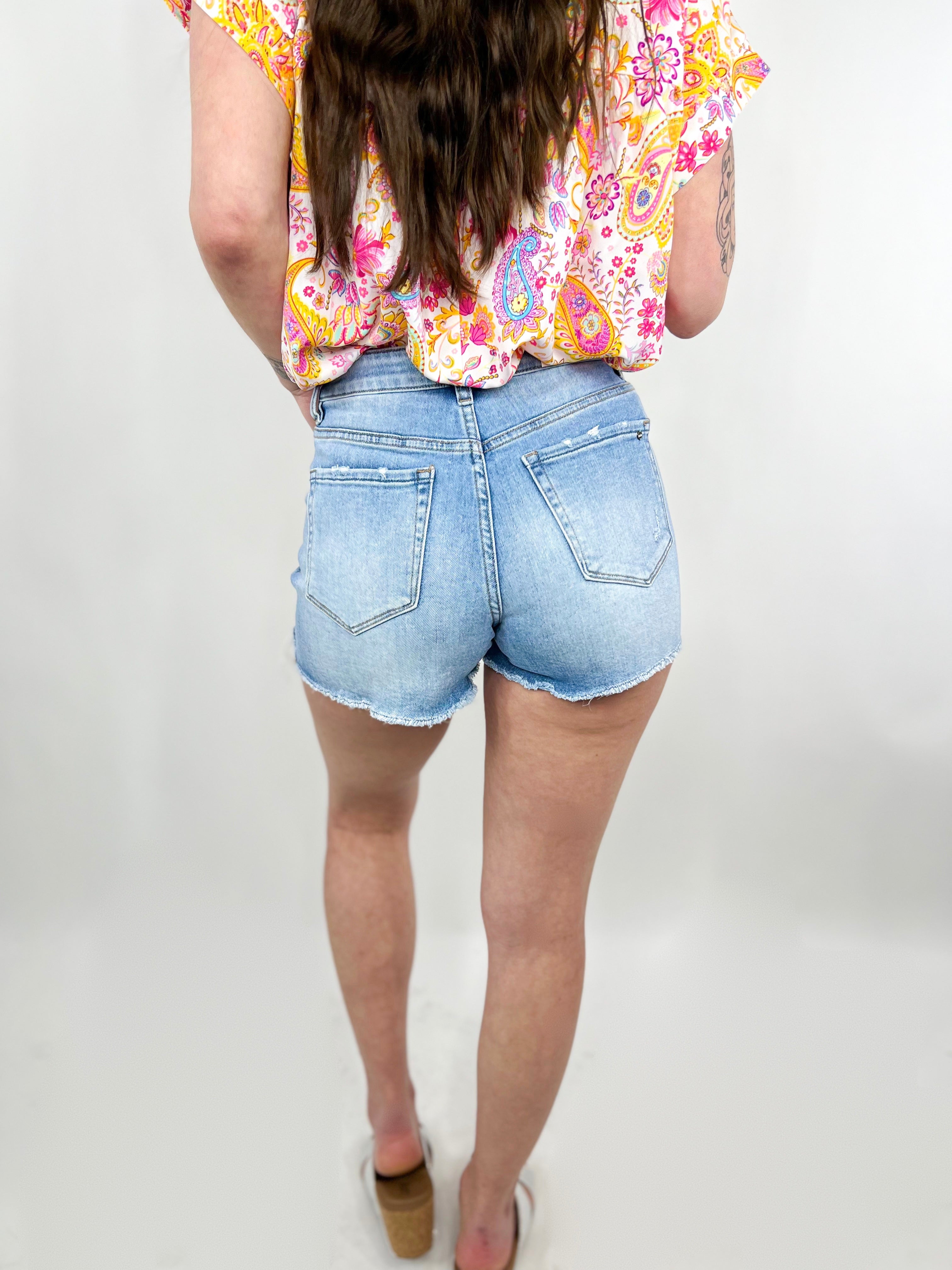 Grillo Favorite Cuttoff Shorts by Mica Denim-160 shorts-Mica Denim-Heathered Boho Boutique, Women's Fashion and Accessories in Palmetto, FL
