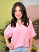 Restock: Luna Line Blouse-110 SHORT SLEEVE TOP-ZENANA-Heathered Boho Boutique, Women's Fashion and Accessories in Palmetto, FL