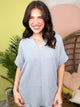 Restock: Luna Line Blouse-110 SHORT SLEEVE TOP-ZENANA-Heathered Boho Boutique, Women's Fashion and Accessories in Palmetto, FL