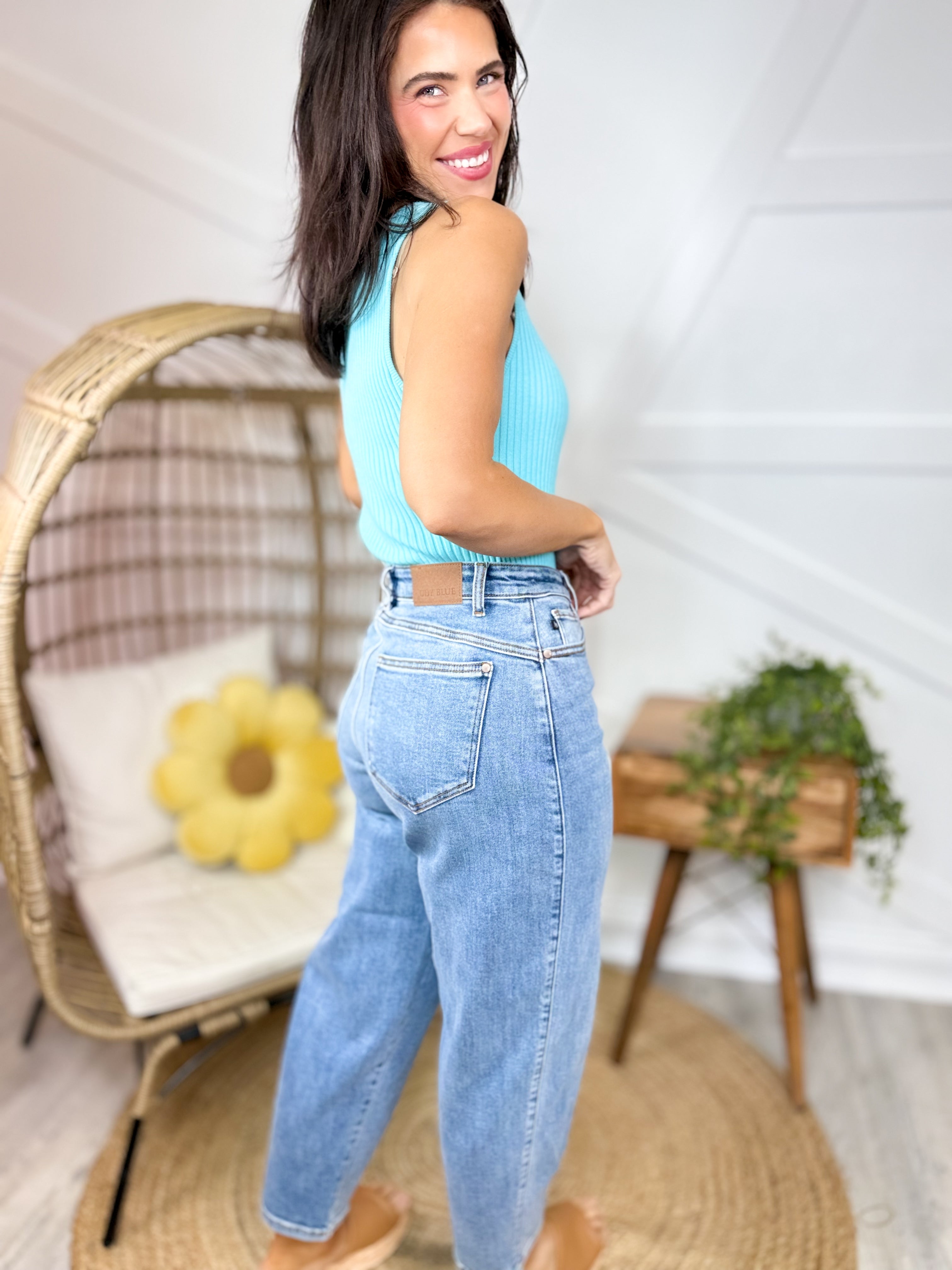 Modern Muse Barrel By Judy Blue-190 JEANS-JUDY BLUE-Heathered Boho Boutique, Women's Fashion and Accessories in Palmetto, FL