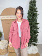 Restock: Good Feeling Shacket-200 Jackets/Shackets-White Birch-Heathered Boho Boutique, Women's Fashion and Accessories in Palmetto, FL