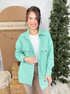 Restock: Good Feeling Shacket-200 Jackets/Shackets-White Birch-Heathered Boho Boutique, Women's Fashion and Accessories in Palmetto, FL