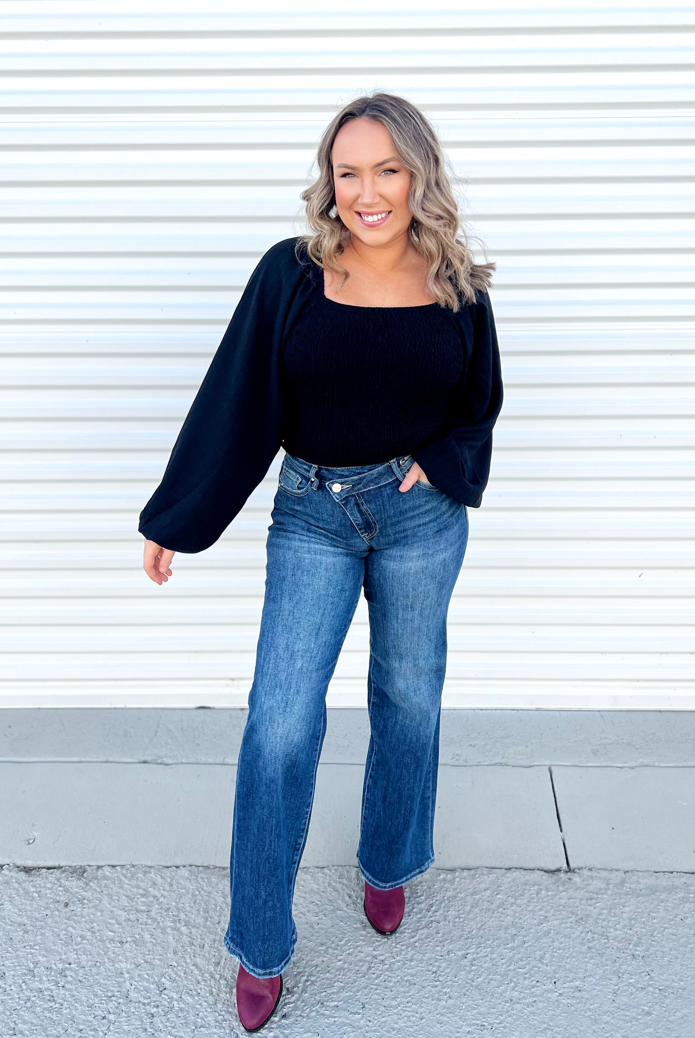 Cross My Mind Mid-rise Wide Leg Jeans-190 Jeans-Risen Jeans-Heathered Boho Boutique, Women's Fashion and Accessories in Palmetto, FL