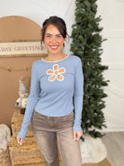 Simply Sweet Top-120 LONG SLEEVE TOPS-oddi-Heathered Boho Boutique, Women's Fashion and Accessories in Palmetto, FL