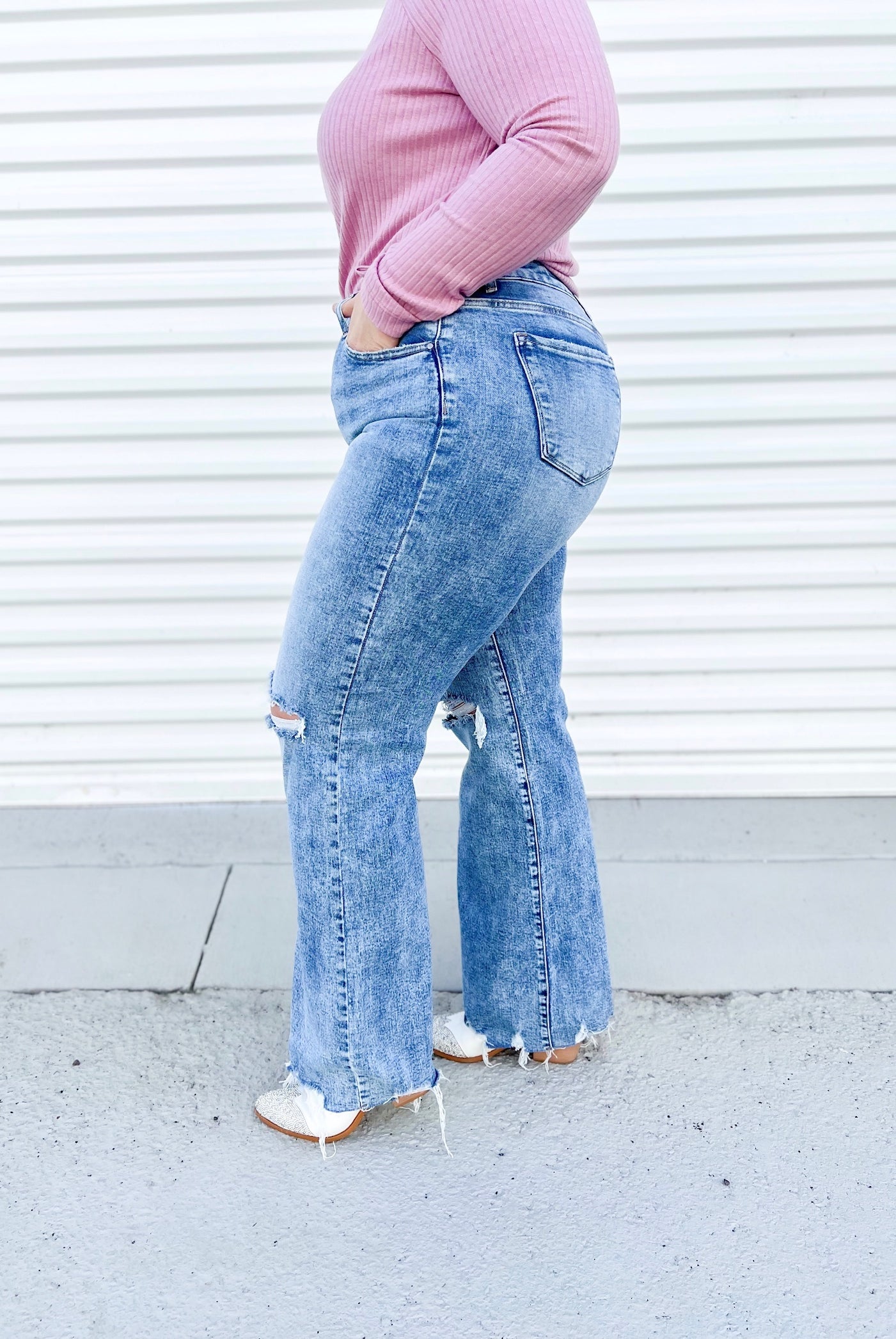 Risen Fashion Savvy Wide Leg Jeans-190 Jeans-Risen Jeans-Heathered Boho Boutique, Women's Fashion and Accessories in Palmetto, FL